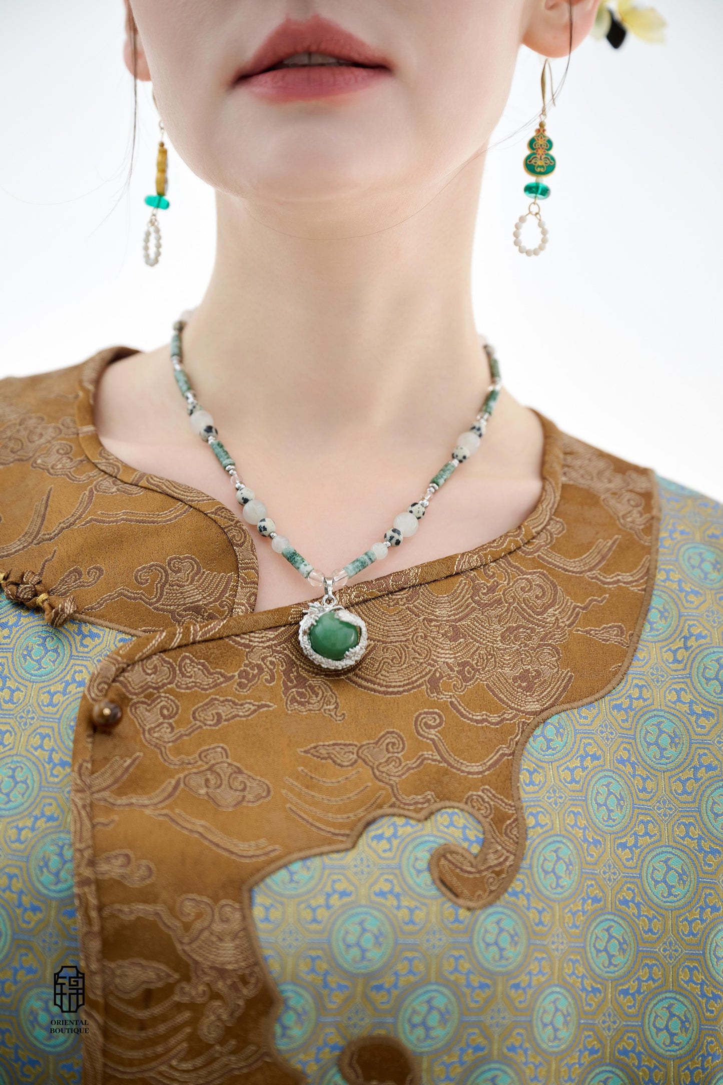 Dragon Collection - Jade Dragon Circle Necklace - ORIENTAL BOUTIQUE