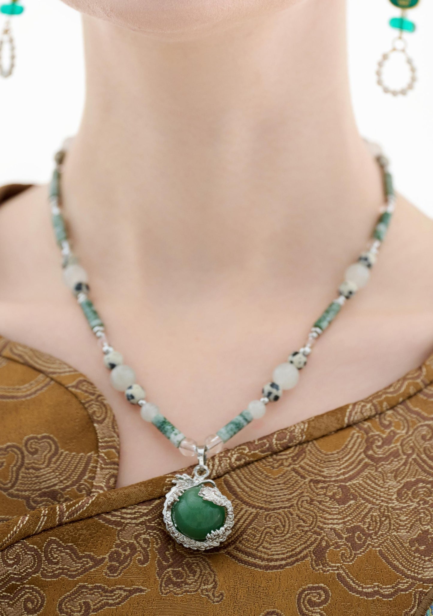 Dragon Collection - Jade Dragon Circle Necklace - ORIENTAL BOUTIQUE