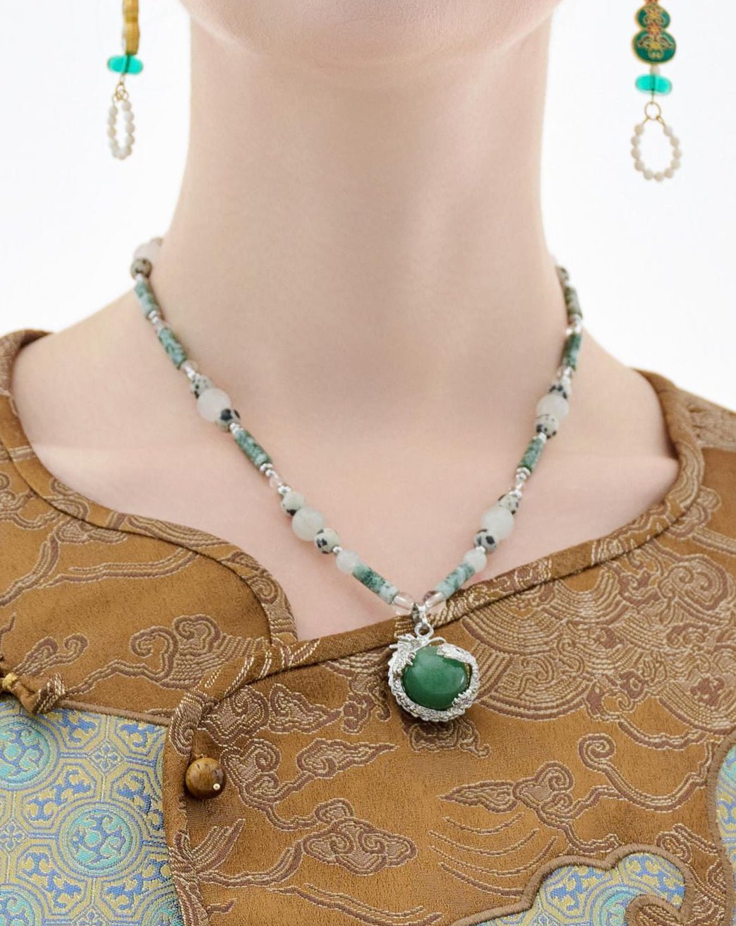 Dragon Collection - Jade Dragon Circle Necklace - ORIENTAL BOUTIQUE