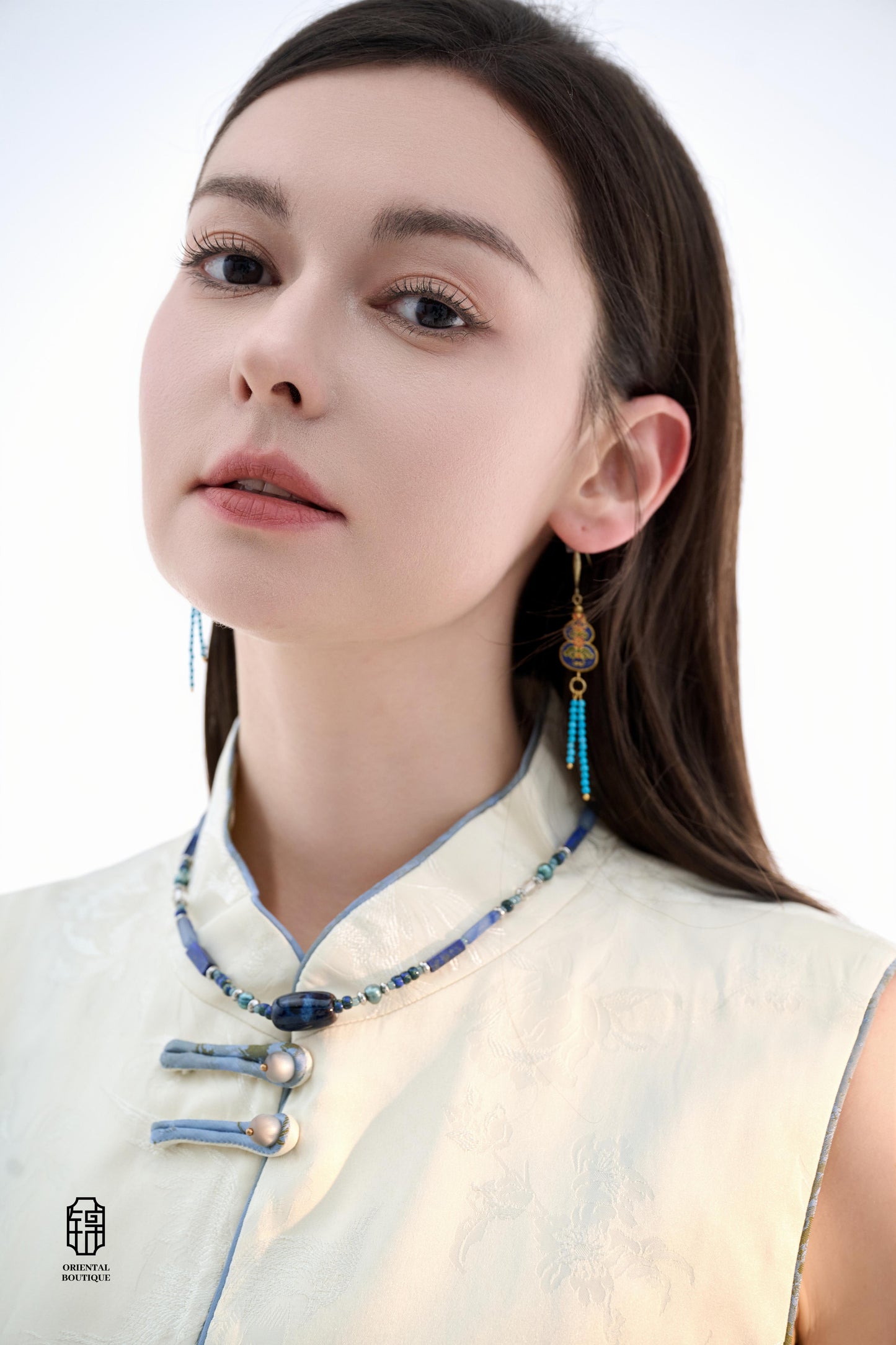 Ornate Azure Harmony Earrings - ORIENTAL BOUTIQUE