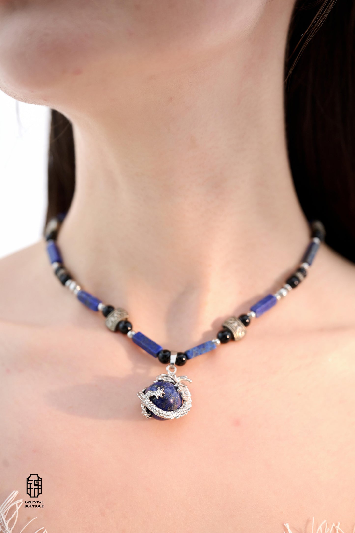 Dragon Collection - Dragon's Midnight Blue Necklace - ORIENTAL BOUTIQUE