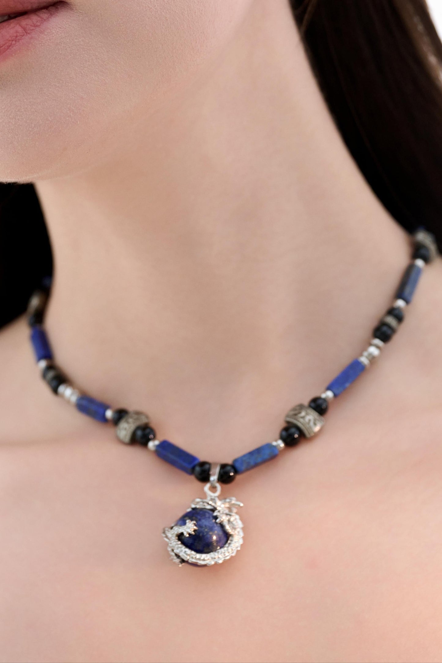 Dragon Collection - Dragon's Midnight Blue Necklace - ORIENTAL BOUTIQUE