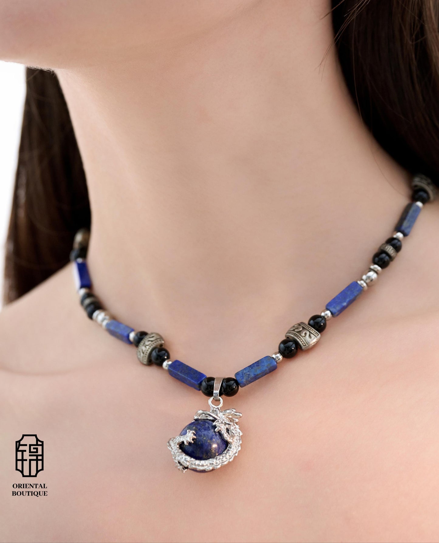 Dragon Collection - Dragon's Midnight Blue Necklace - ORIENTAL BOUTIQUE