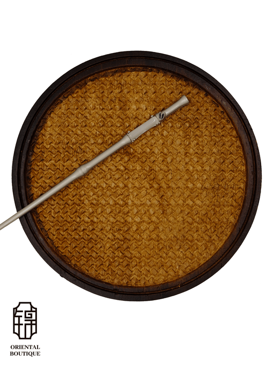 Bamboo-Inspired Hairpin with Green Leaf
