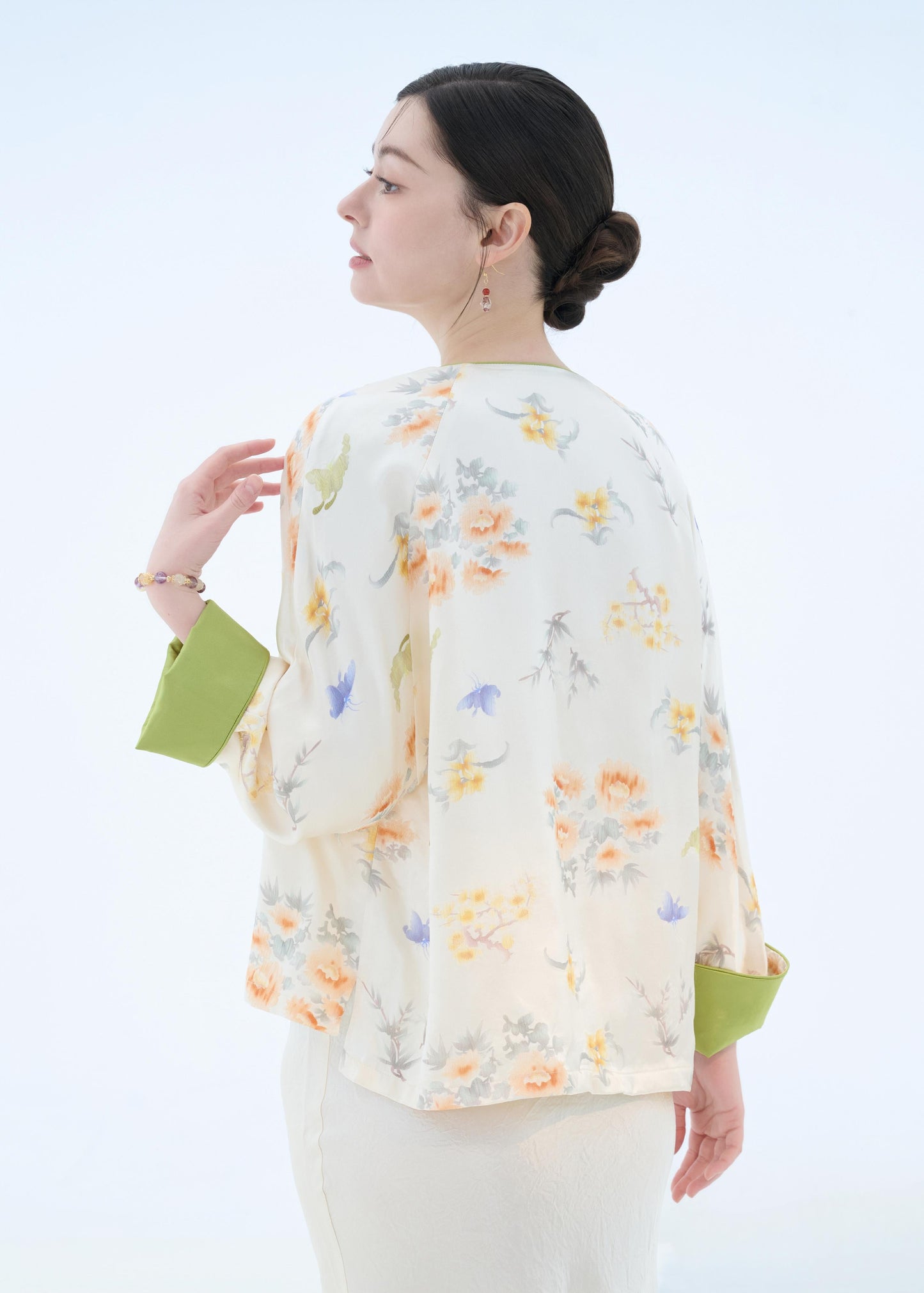Chinese Silk Jacket - Ethereal Garden Traditional Style