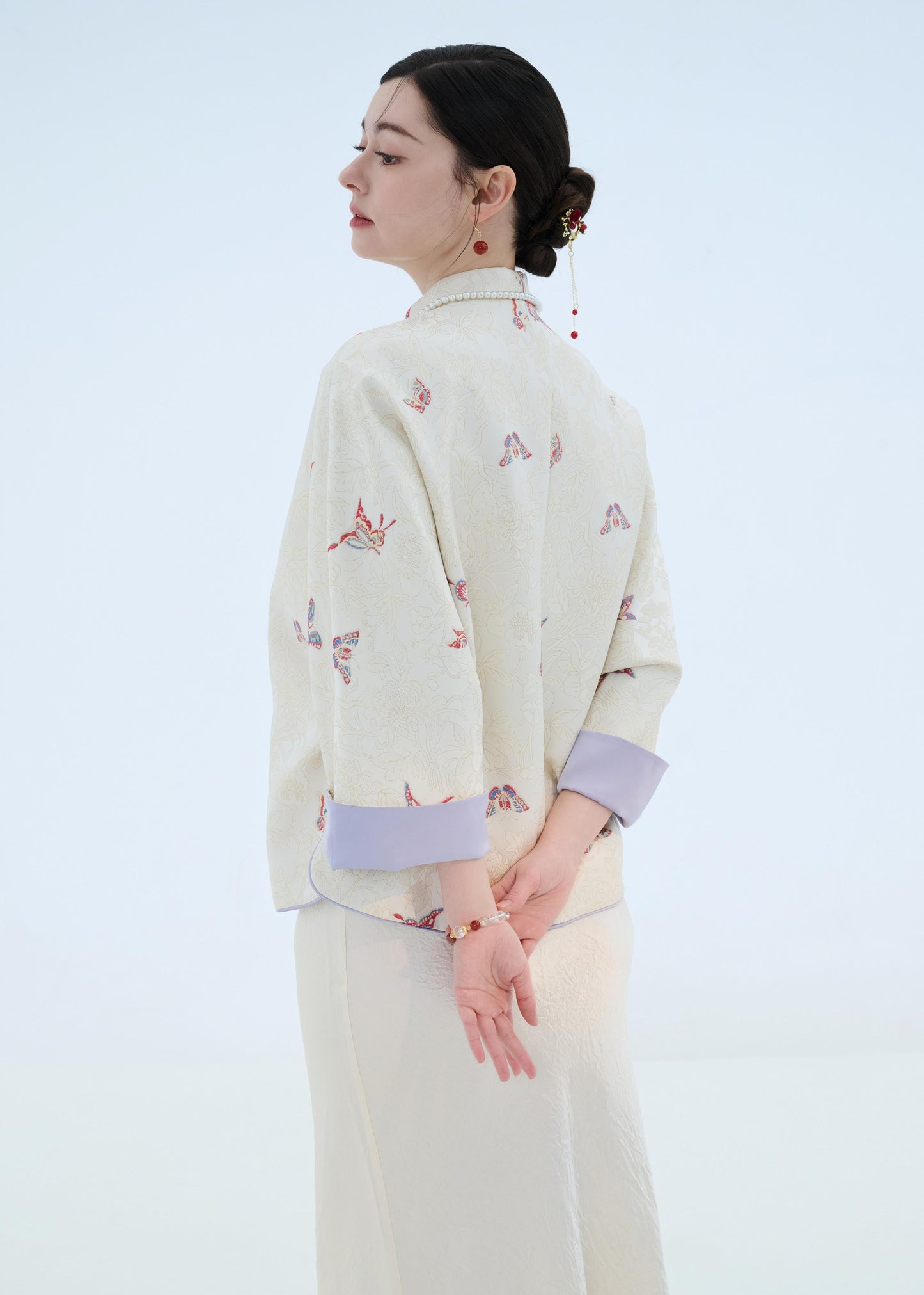 Chinese Brocade Jacket - Wings of Serenity Traditional Style