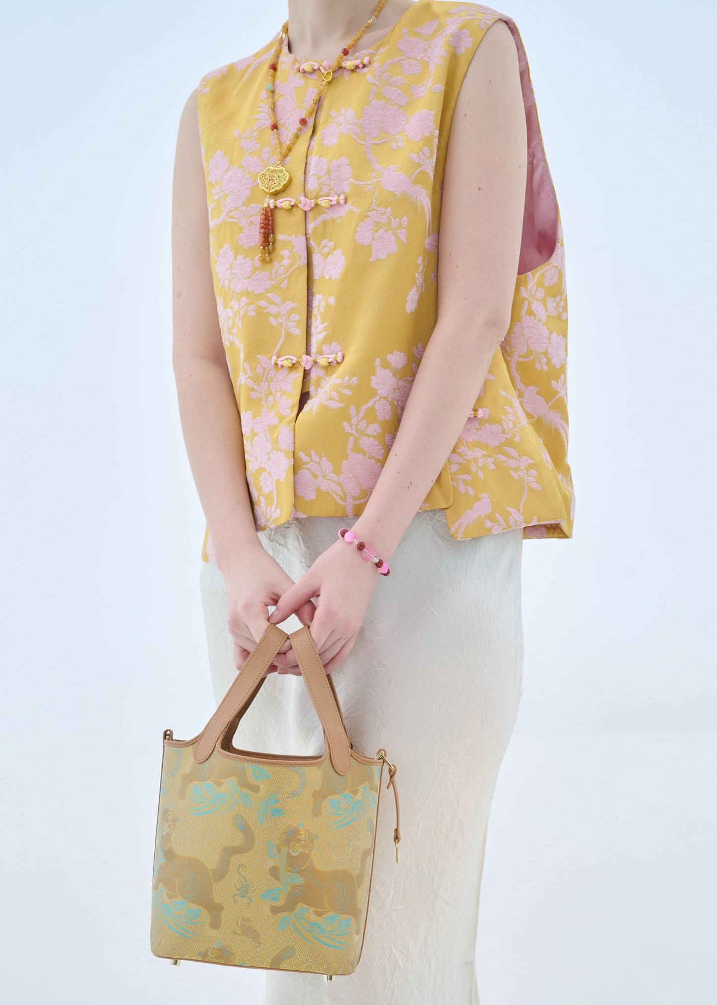 Amber Guardian Brocade Tote
