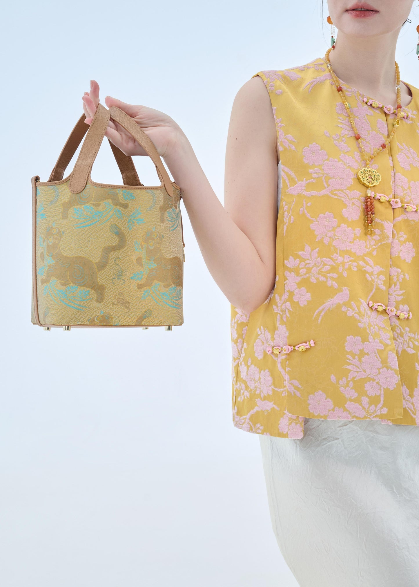 Amber Guardian Brocade Tote