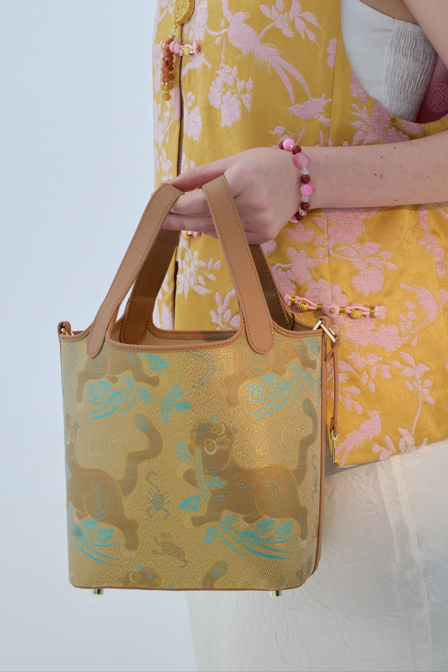 Amber Guardian Brocade Tote