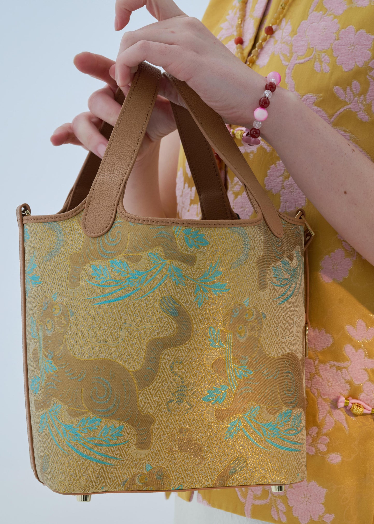 Amber Guardian Brocade Tote