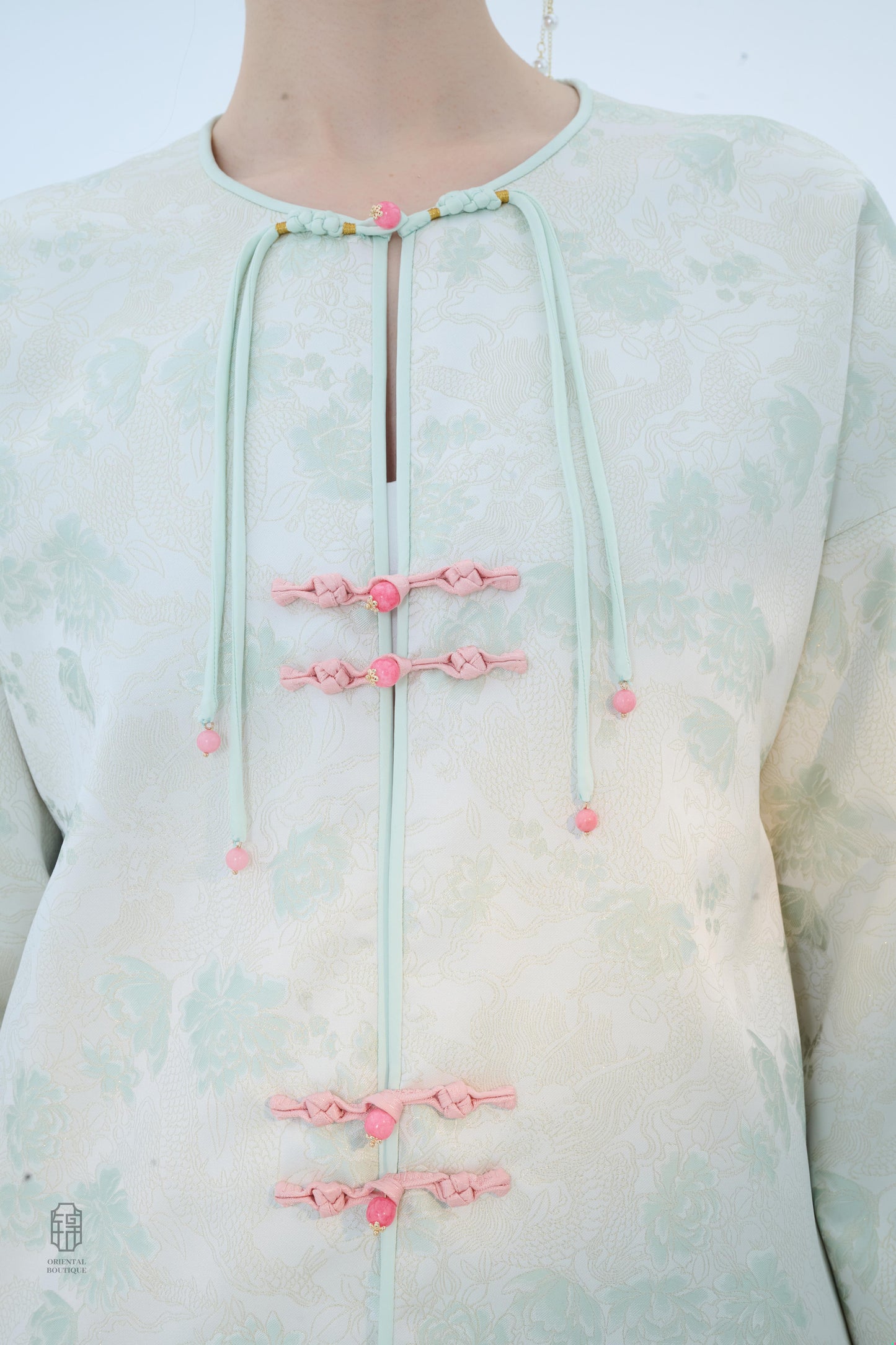 Chinese Kimono Jacket - Moonlit Blossom Traditional Style