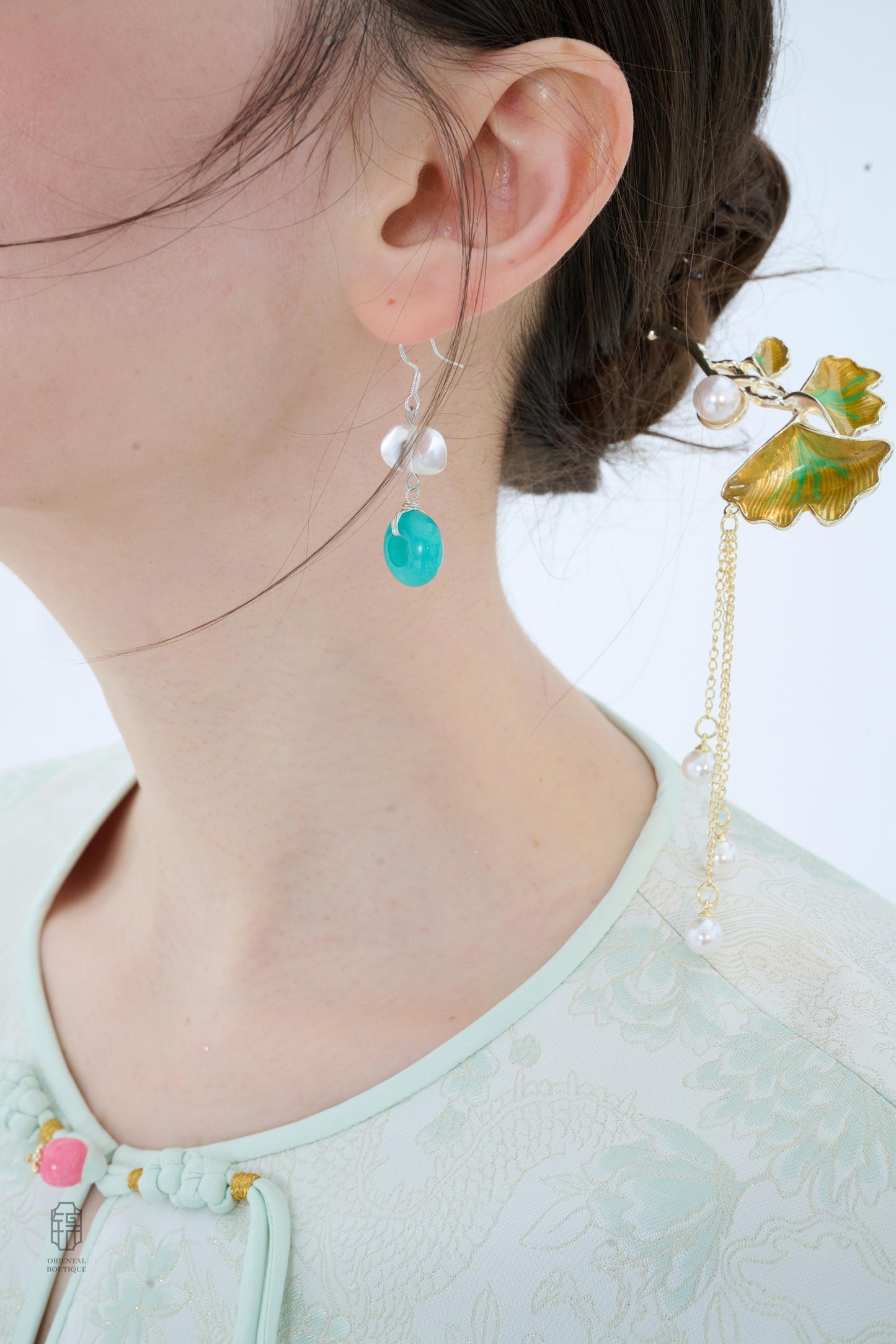 Ocean Whisper Donut Jade Earrings