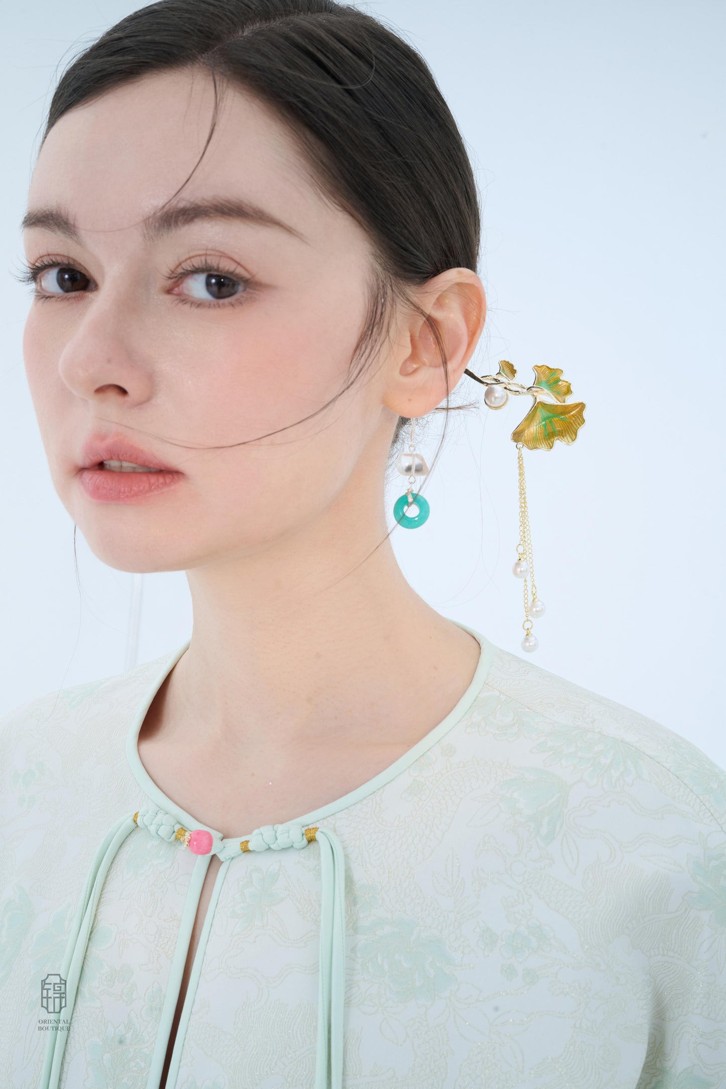 Ocean Whisper Donut Jade Earrings
