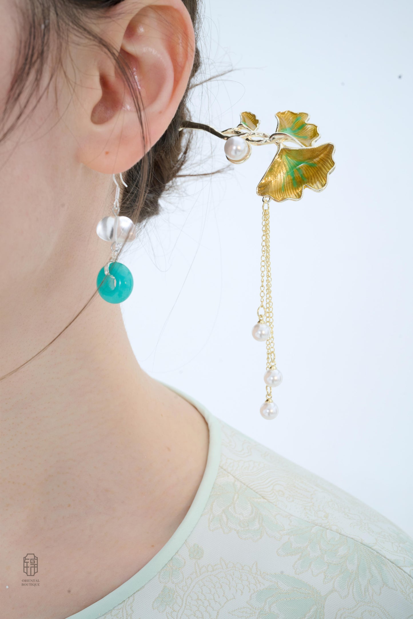 Ocean Whisper Donut Jade Earrings