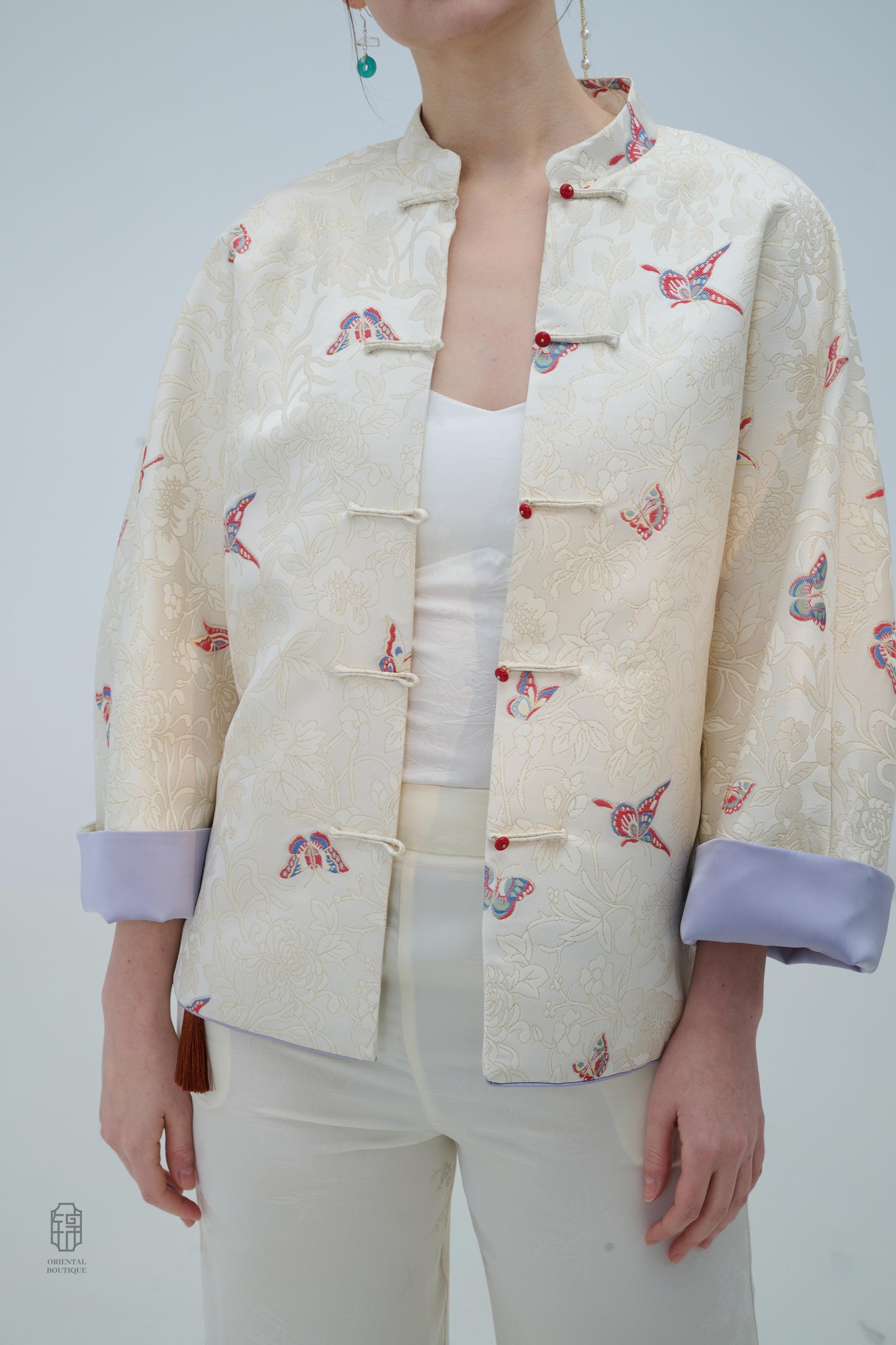 Chinese Brocade Jacket - Wings of Serenity Traditional Style