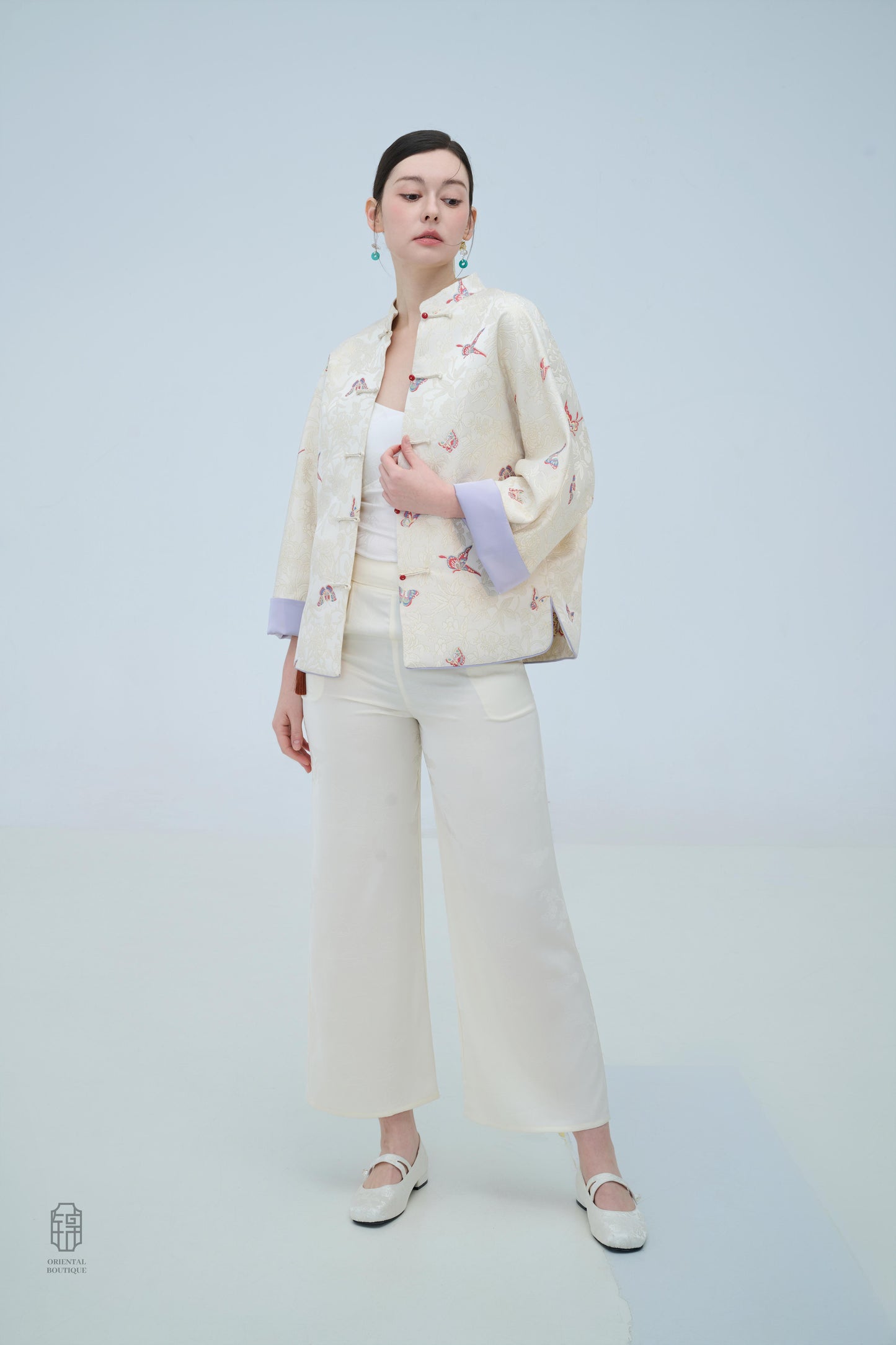 Chinese Brocade Jacket - Wings of Serenity Traditional Style