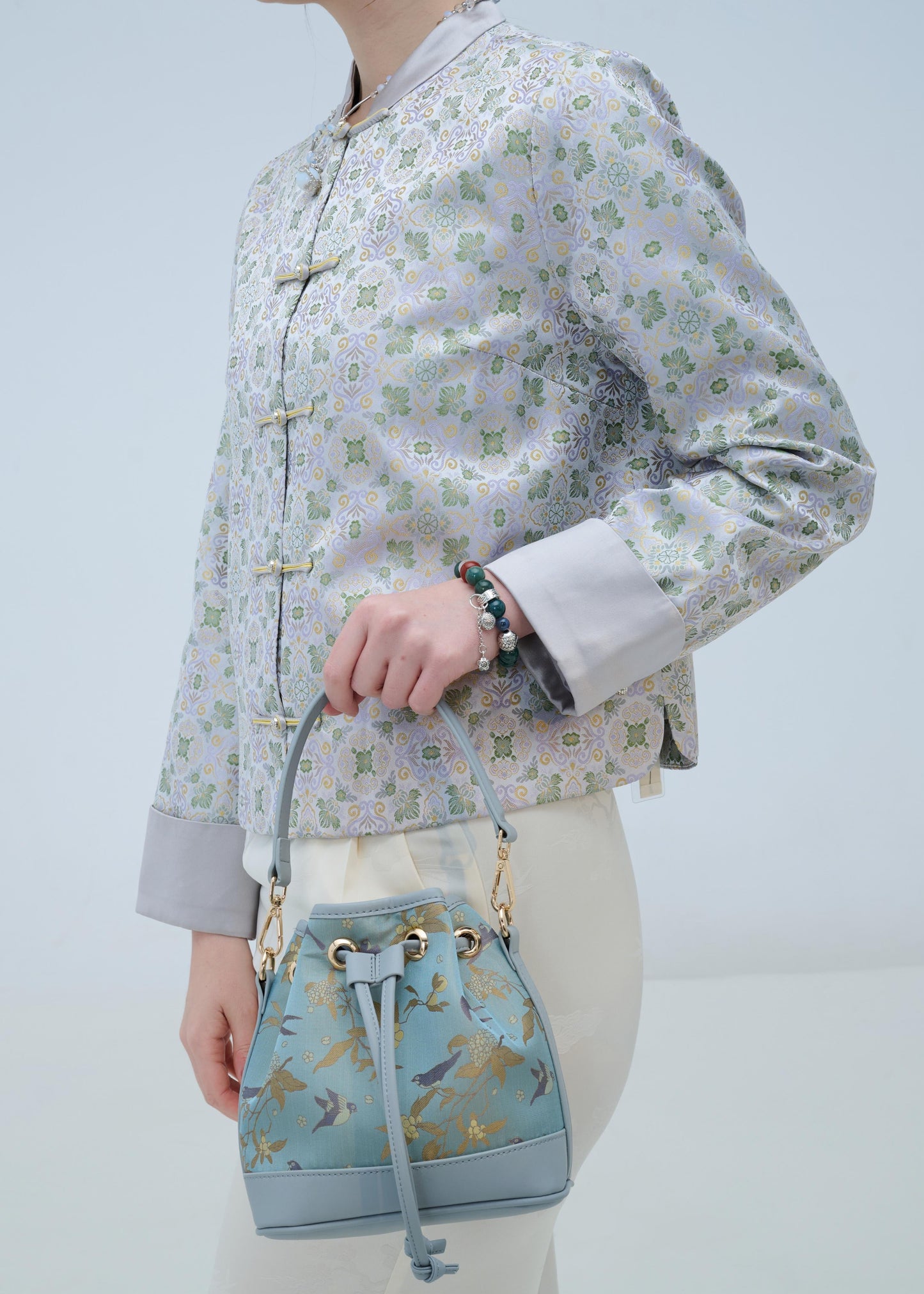 Spring Whisper Drawstring Bucket Bag