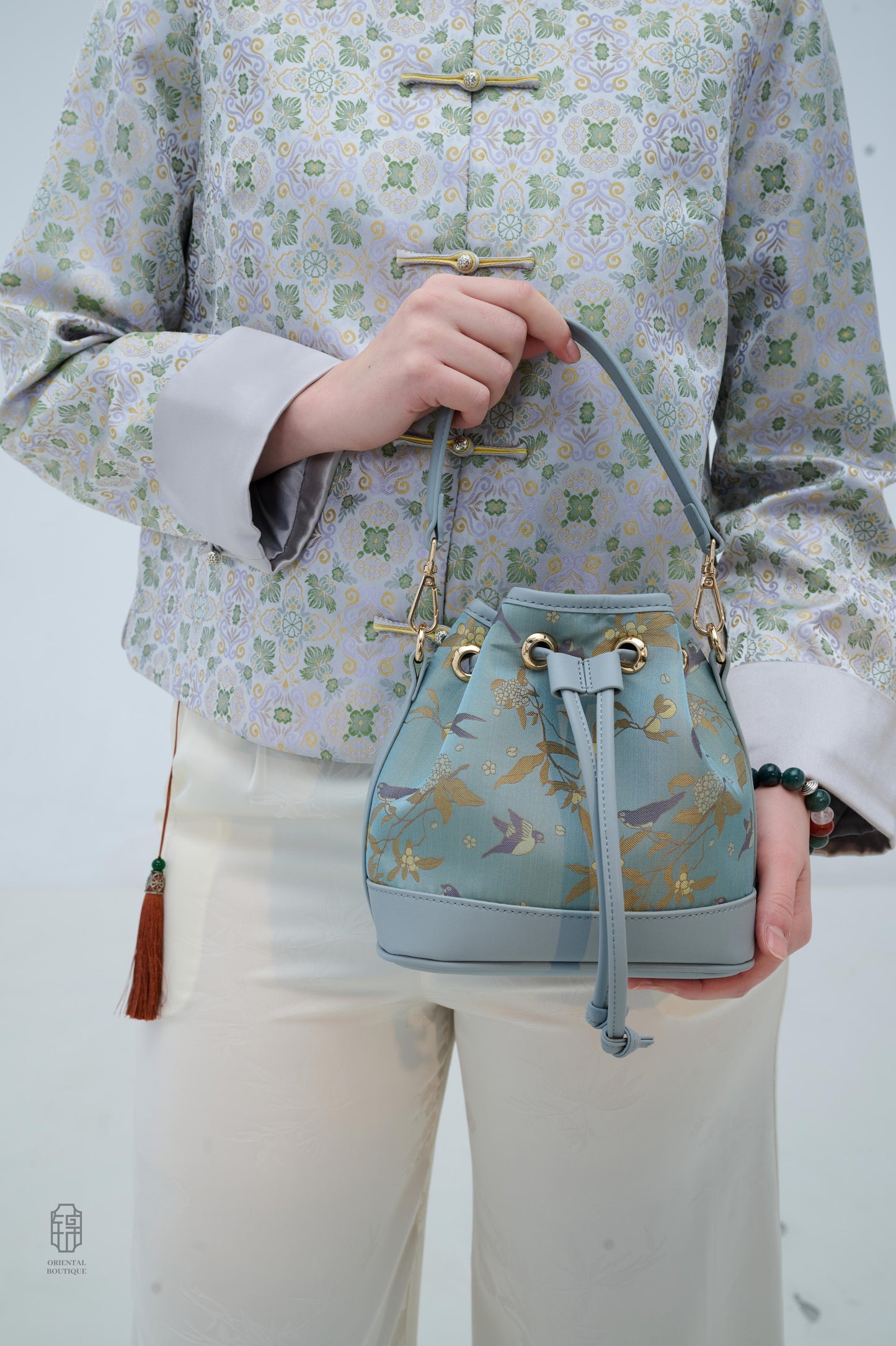 Spring Whisper Drawstring Bucket Bag
