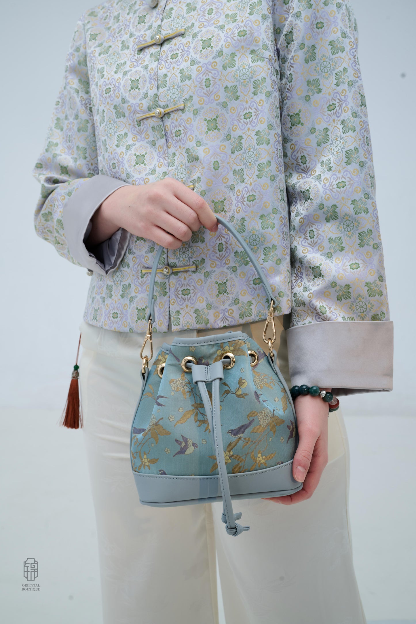 Spring Whisper Drawstring Bucket Bag