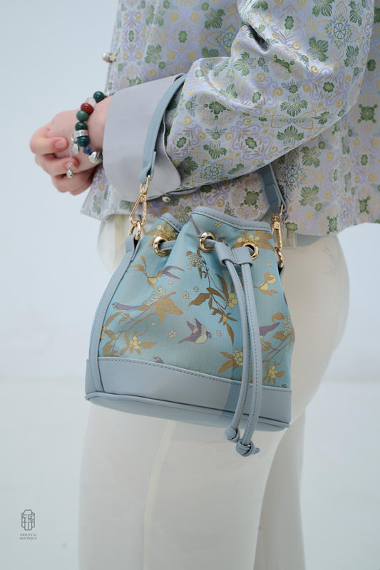 Spring Whisper Drawstring Bucket Bag