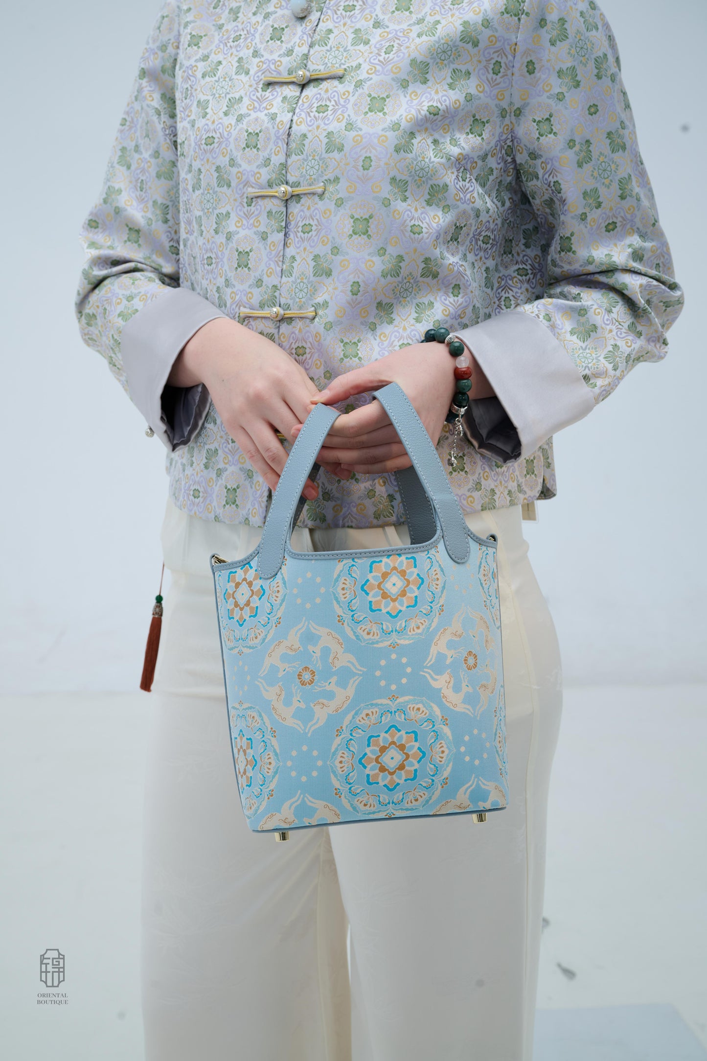 Celestial Lotus Brocade Tote