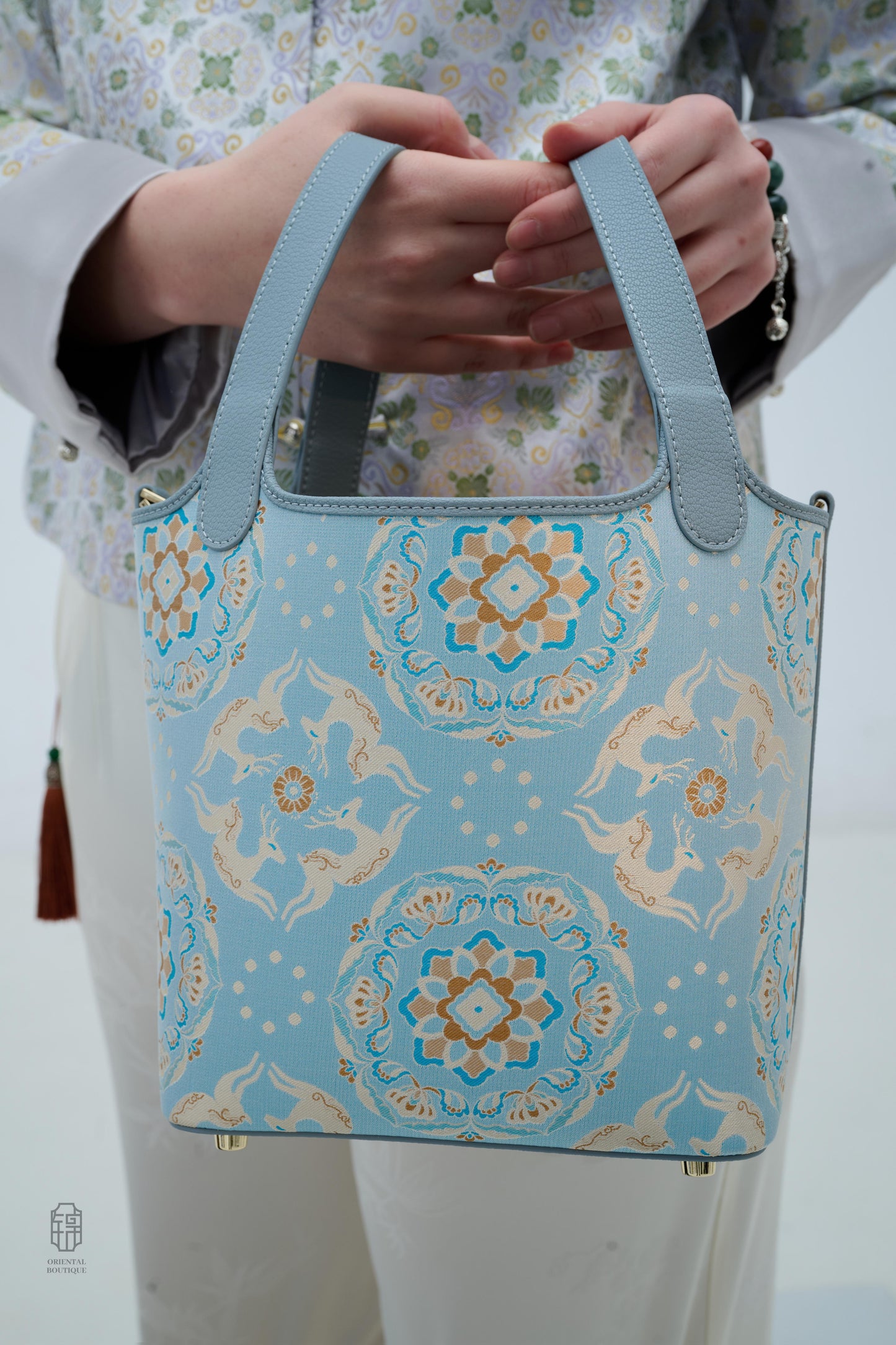 Celestial Lotus Brocade Tote