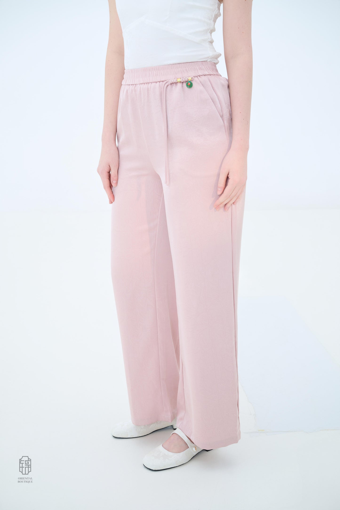 Chinese Silk Pants - Ethereal Elegant Style