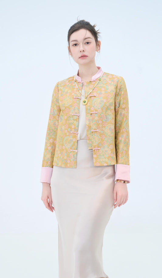 Chinese Brocade Jacket - Autumn Garden Traditional Style