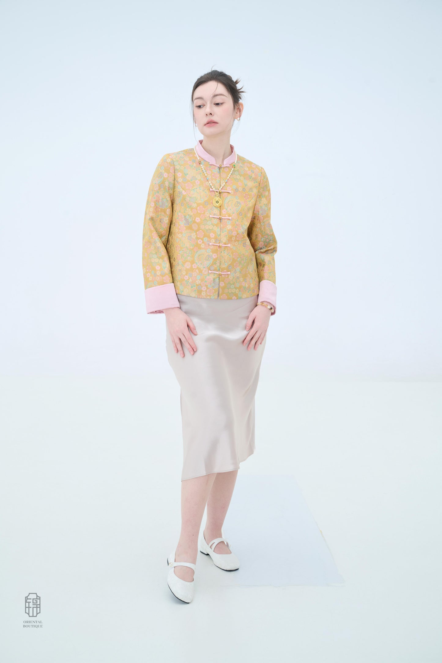 Chinese Brocade Jacket - Autumn Garden Traditional Style