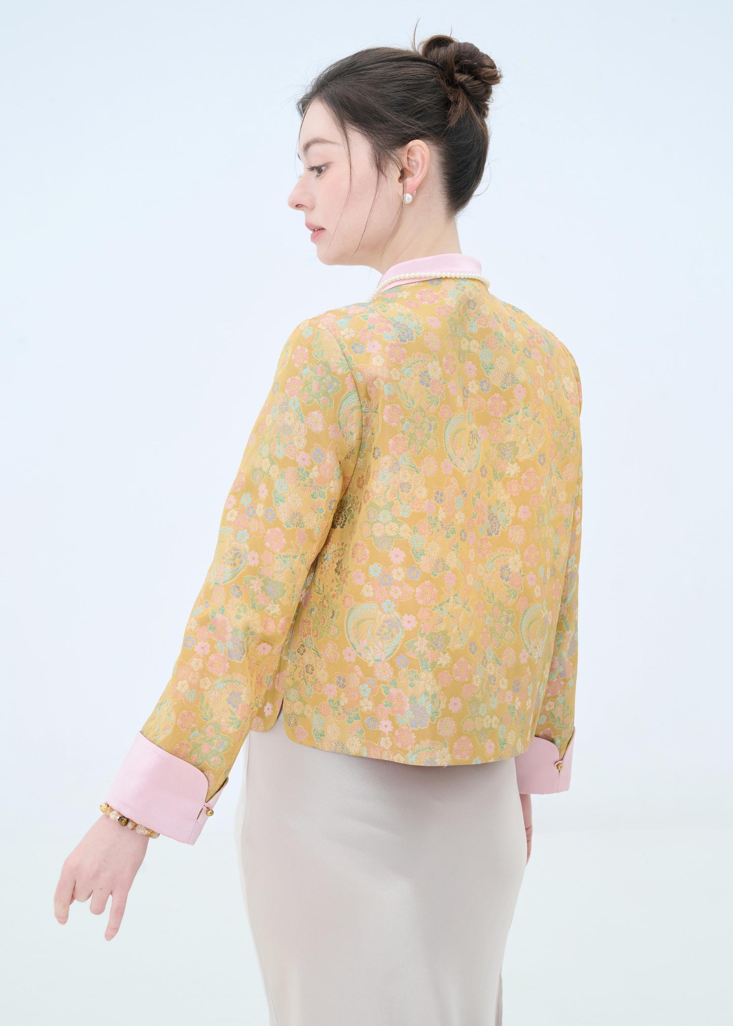 Chinese Brocade Jacket - Autumn Garden Traditional Style
