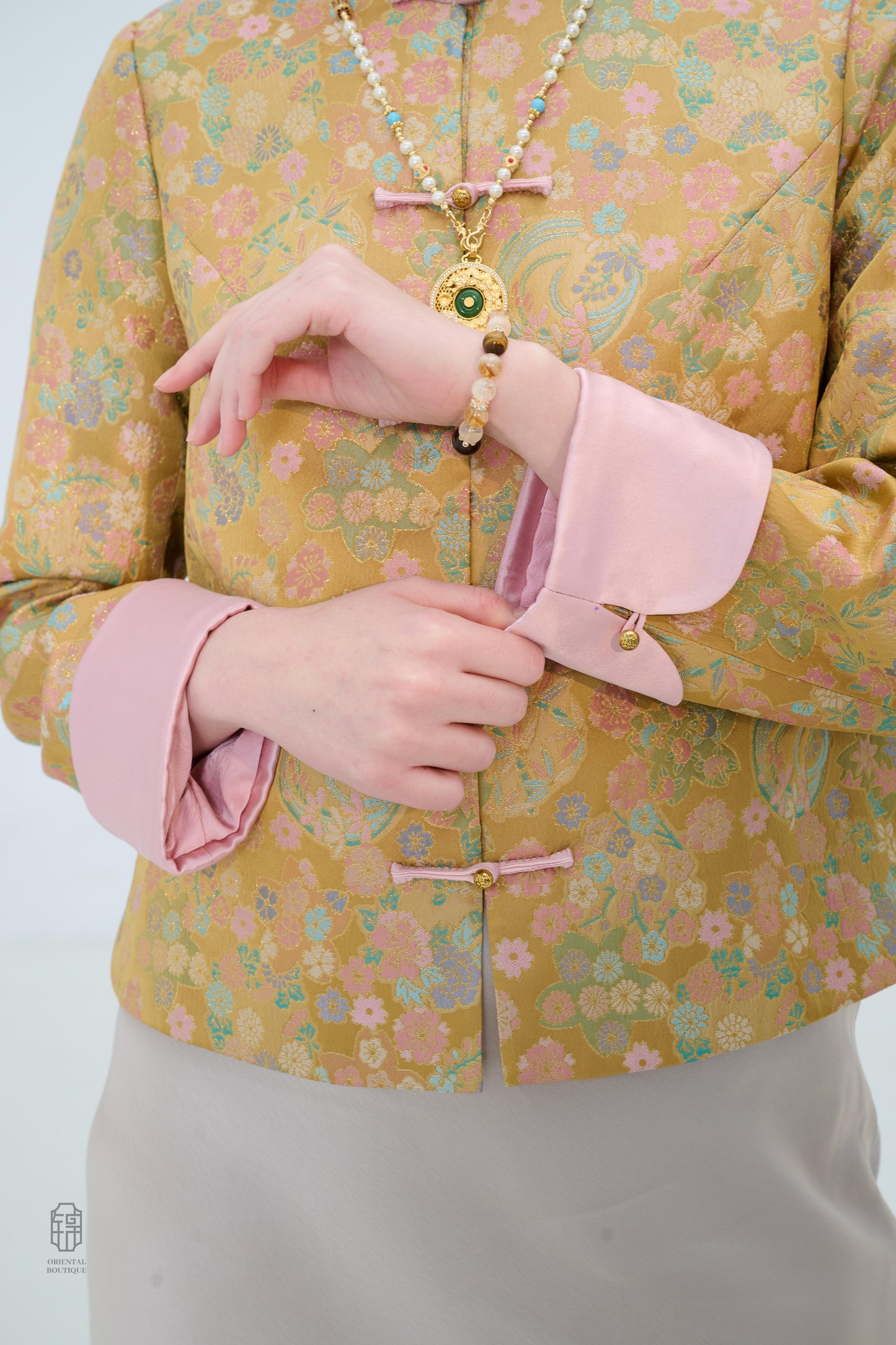 Chinese Brocade Jacket - Autumn Garden Traditional Style