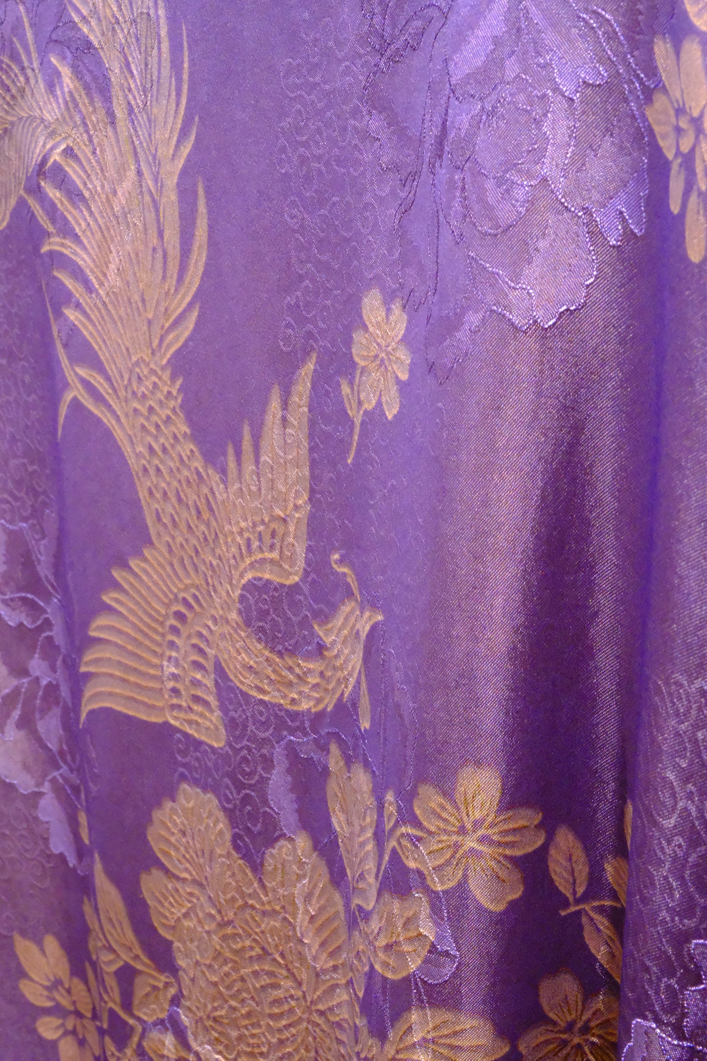 Silk Jacquard Phoenix Blouse – Premium Mulberry Silk in Purple | New Chinese Elegance