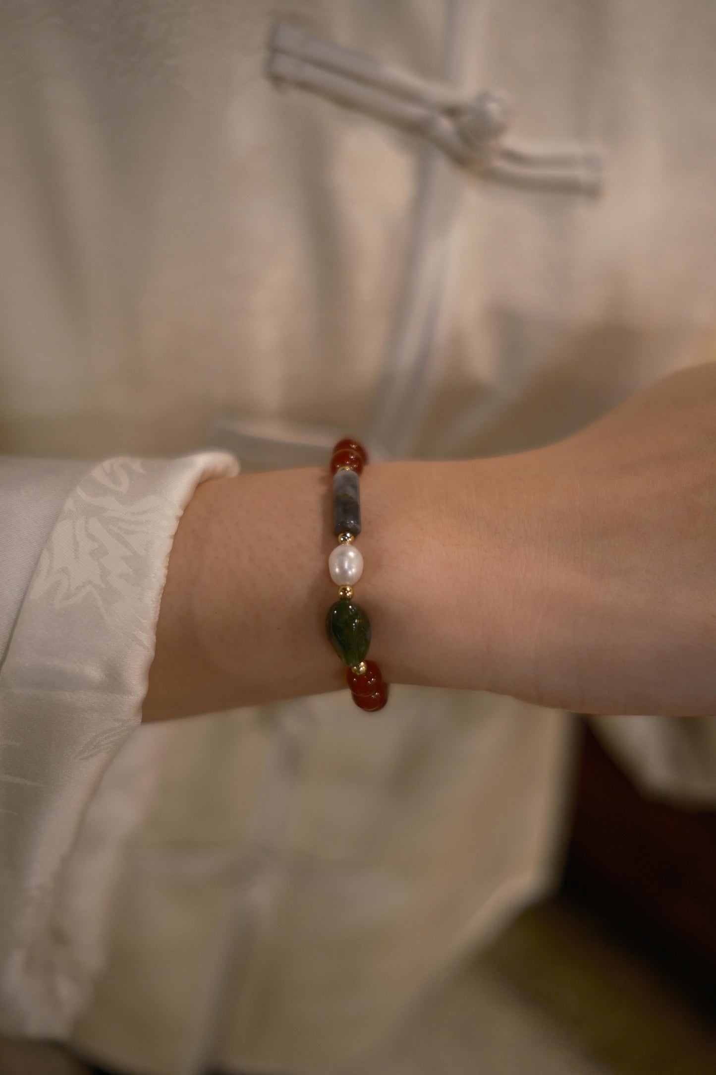 Scarlet Jade Treasure Bracelet