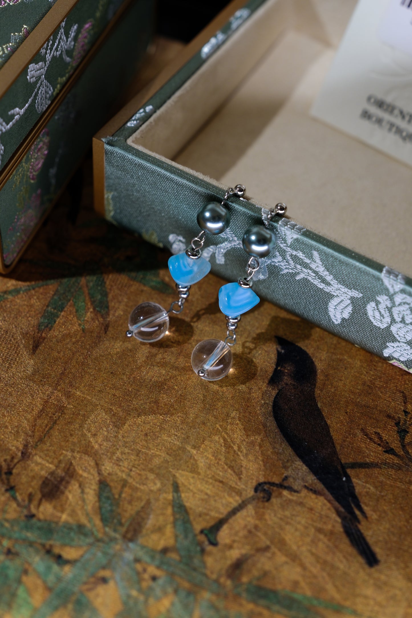 Azure Mist Drop Earrings