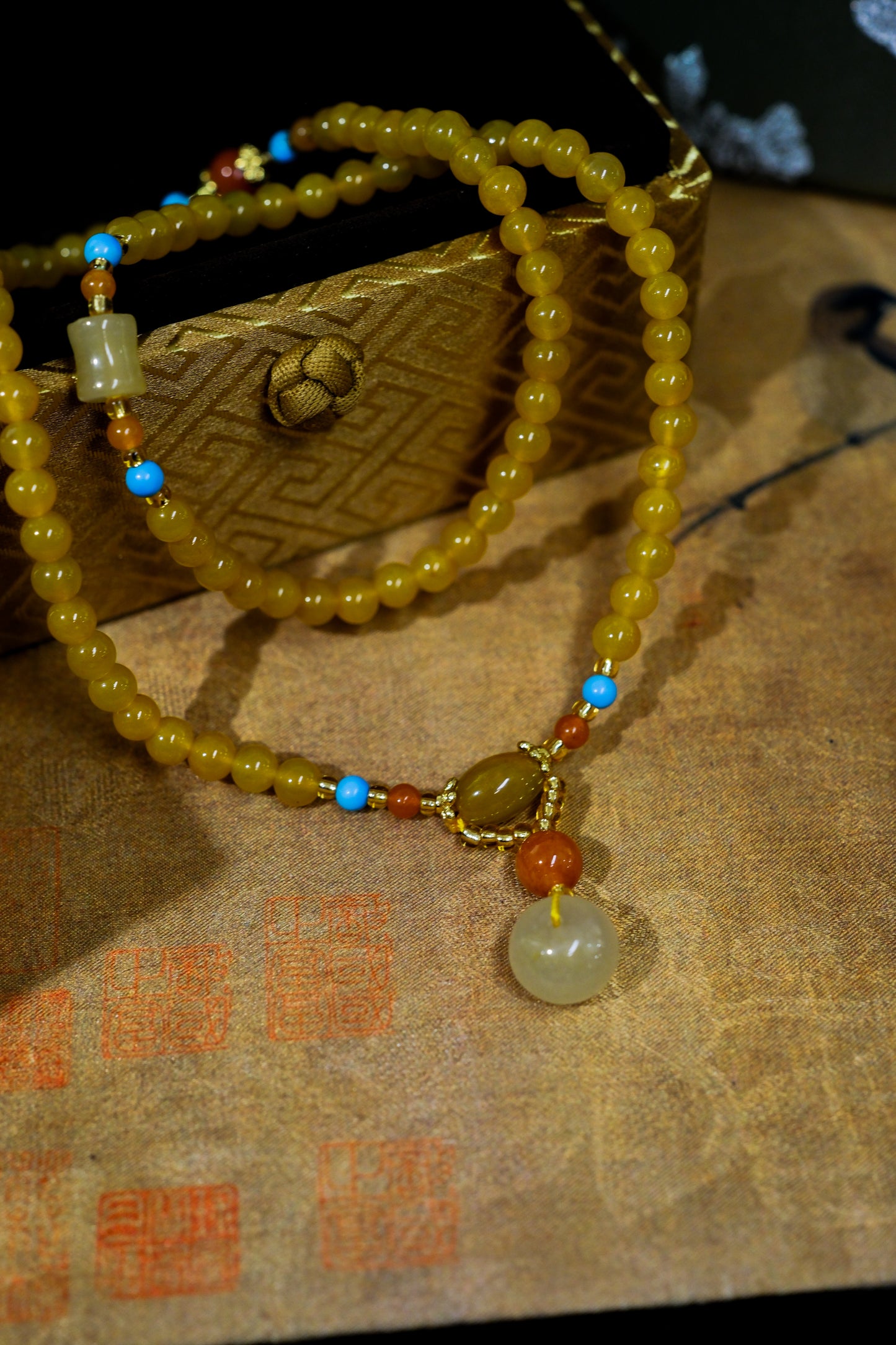 Lotus Collection - Golden Amber Harmony Necklace