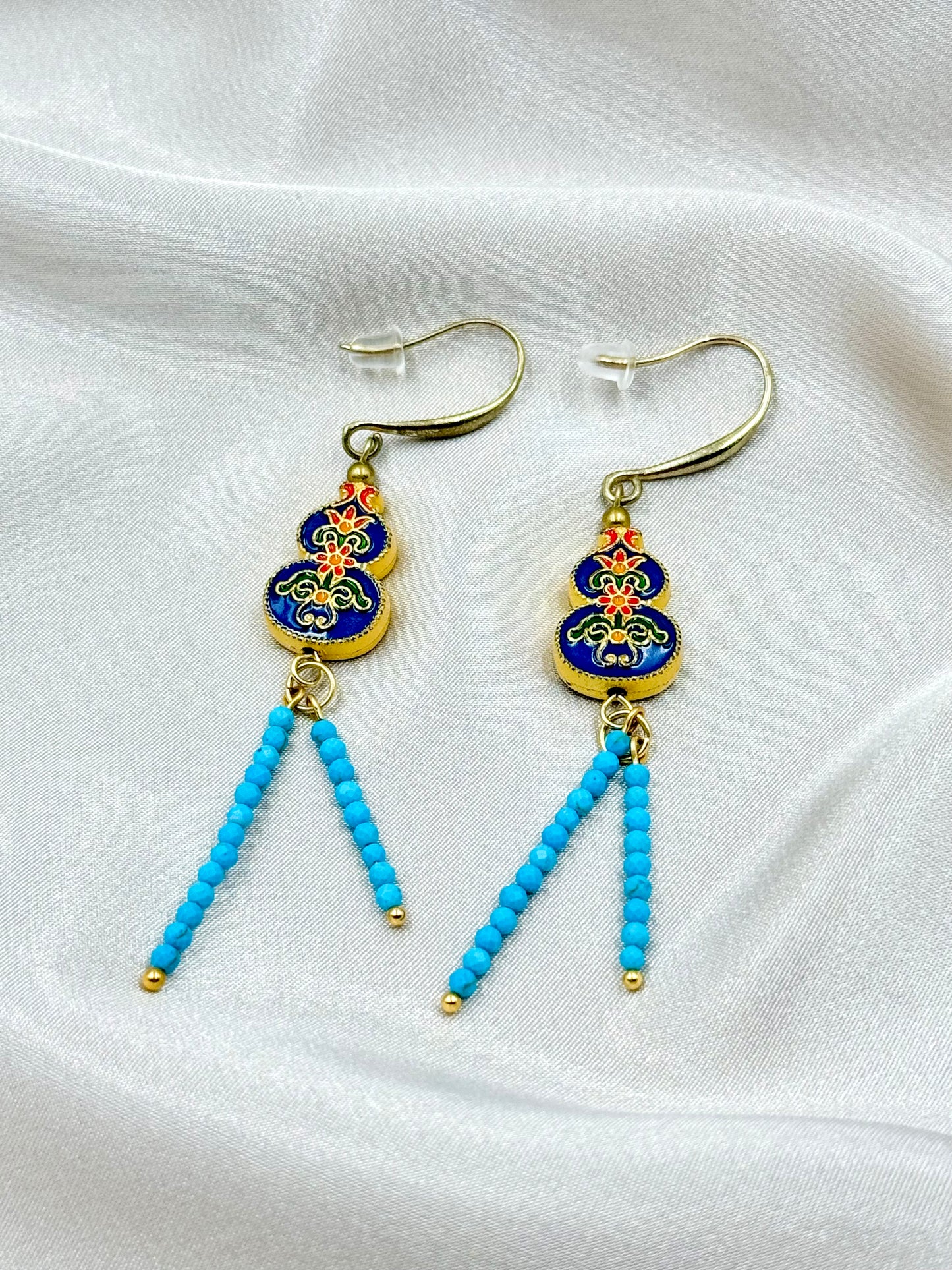 Ornate Azure Harmony Earrings - ORIENTAL BOUTIQUE