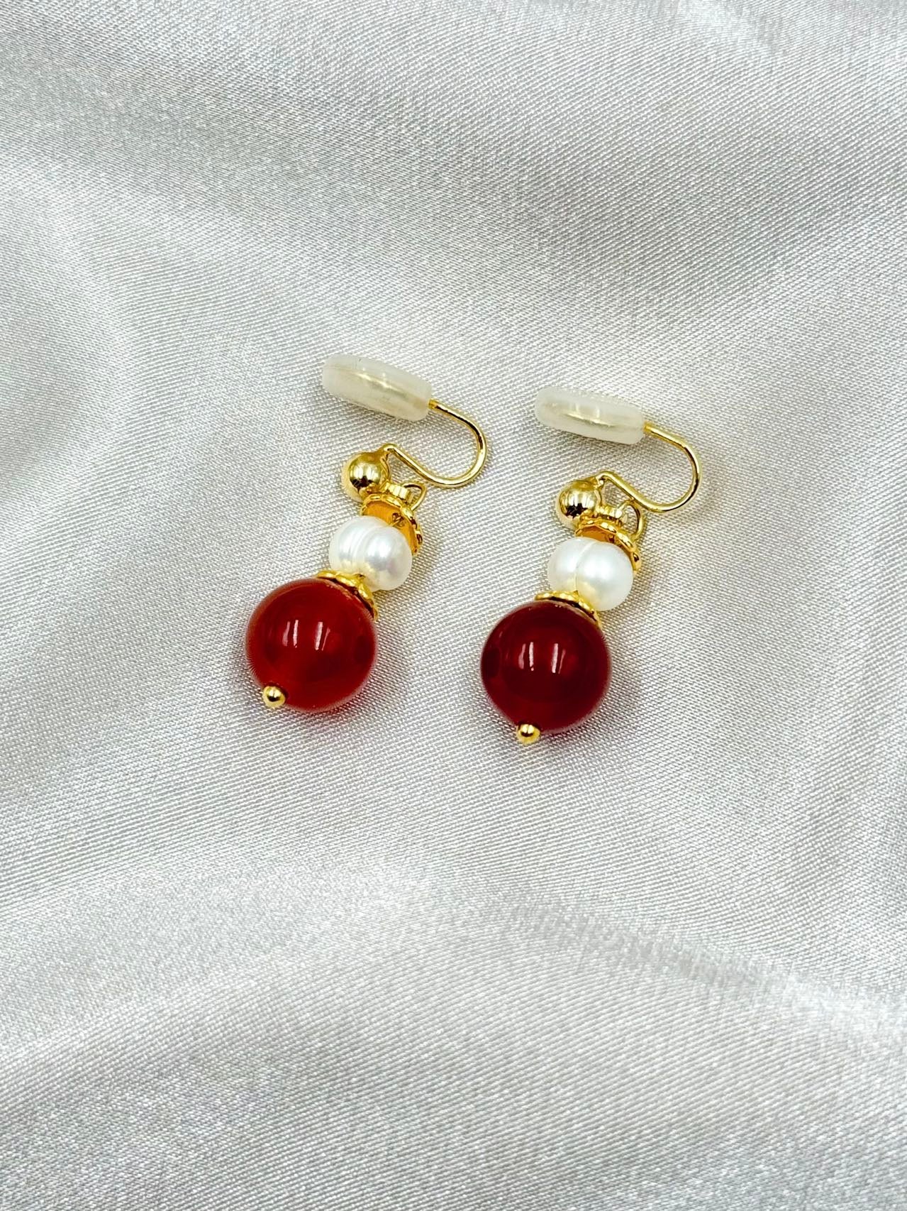 Ruby Pearl Earrings - ORIENTAL BOUTIQUE