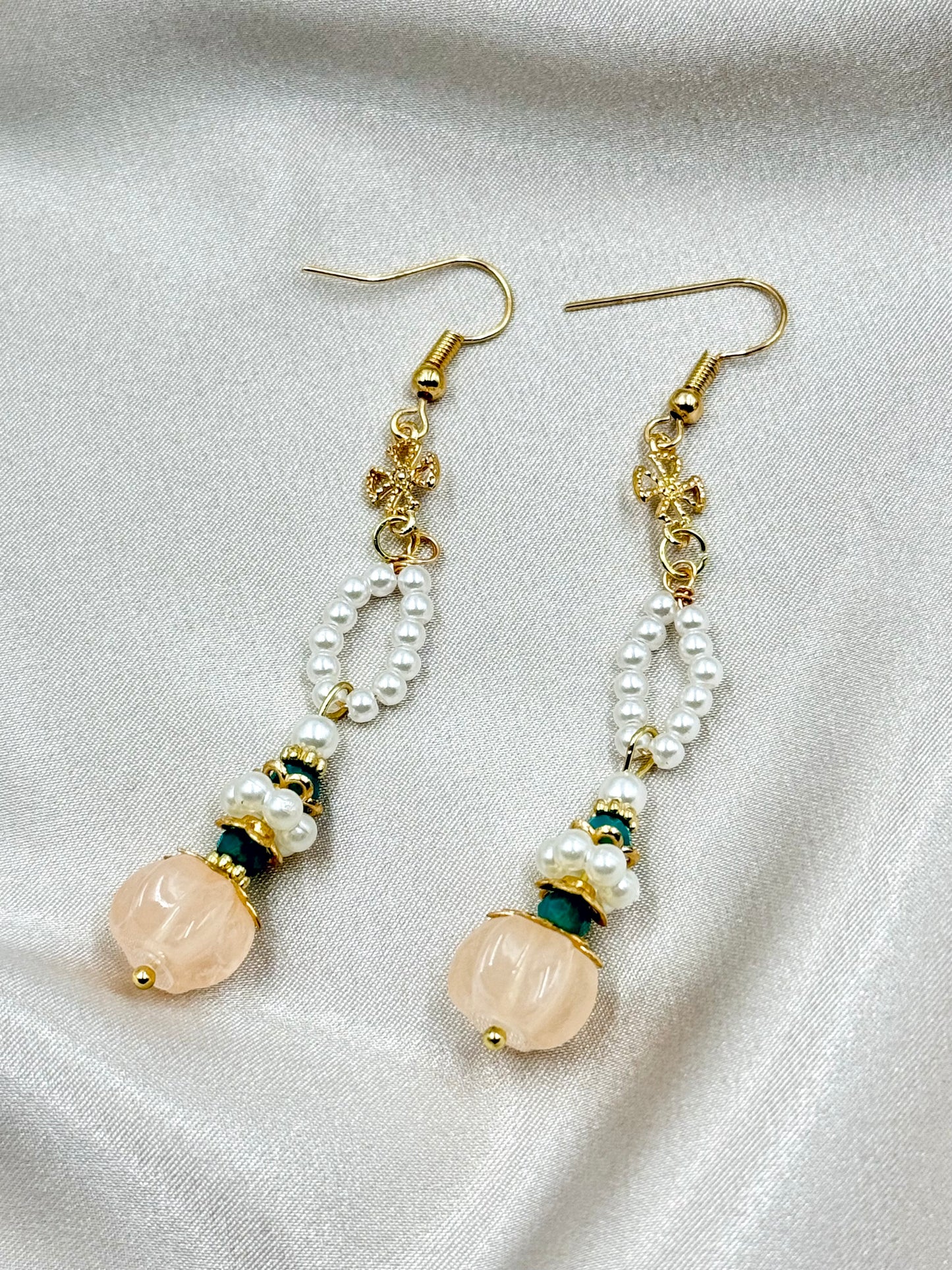 Peach Blossom Tassel Earrings - ORIENTAL BOUTIQUE