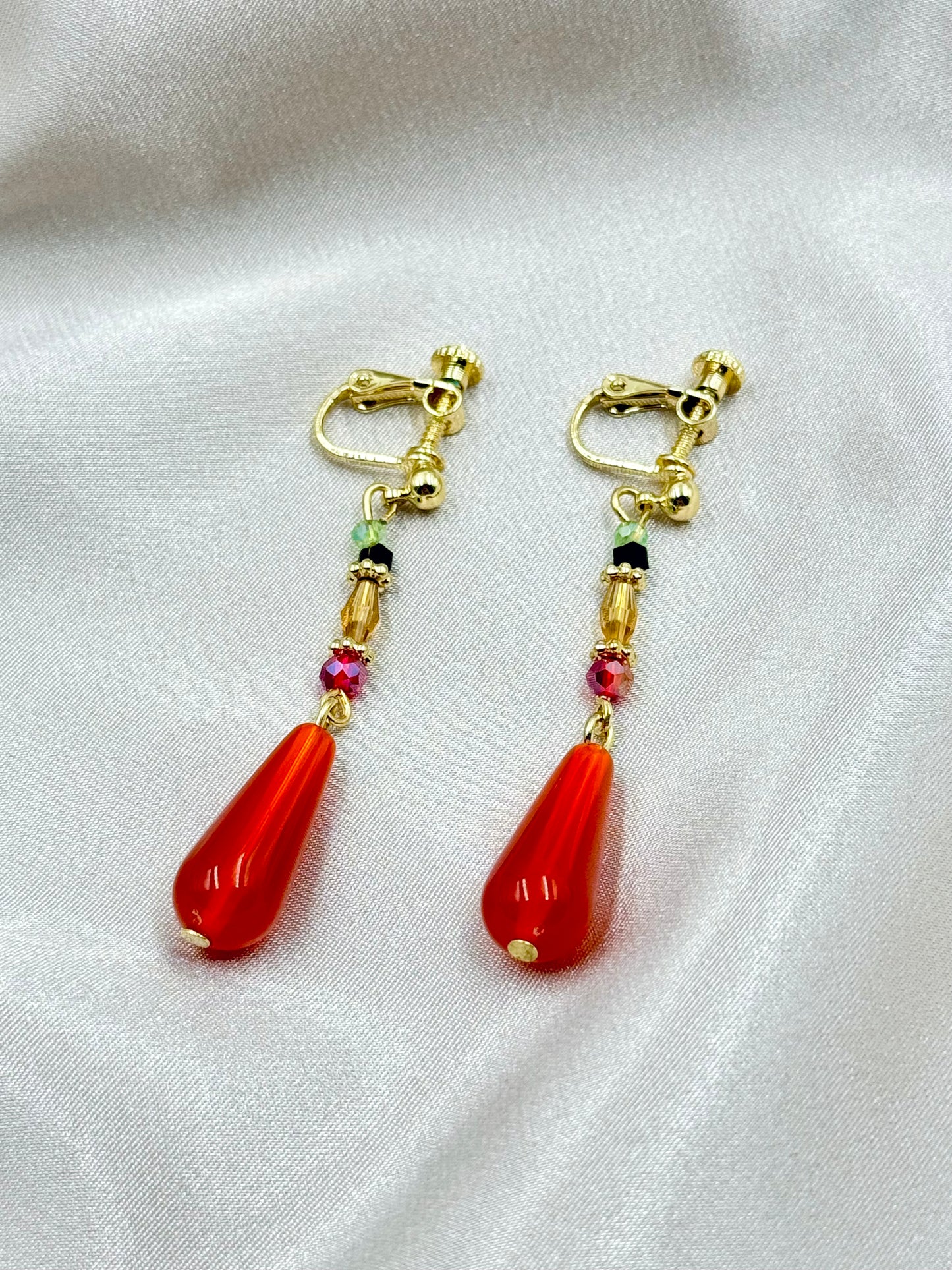 Crimson Elegance Earrings - ORIENTAL BOUTIQUE