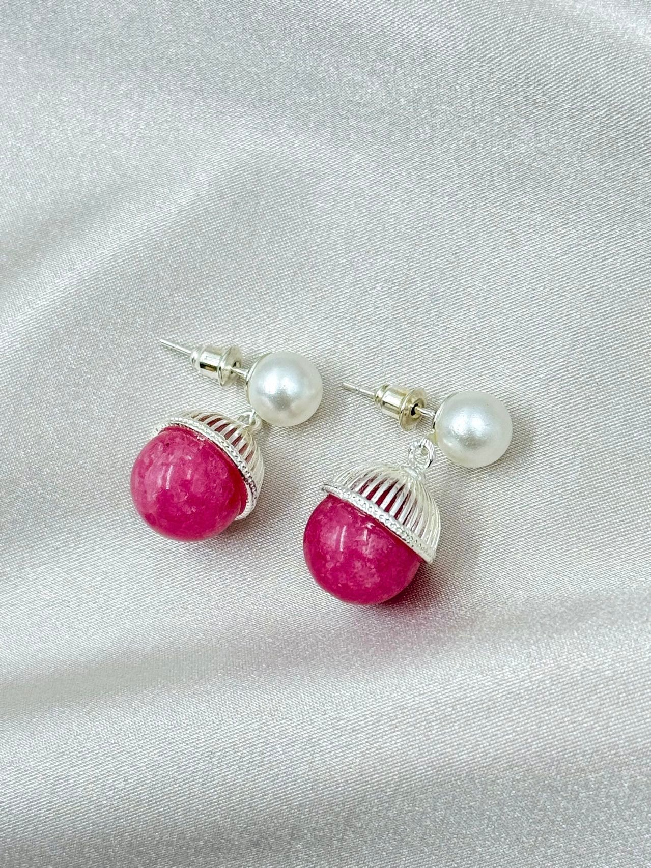 Crimson Pearl Delight Earrings - ORIENTAL BOUTIQUE