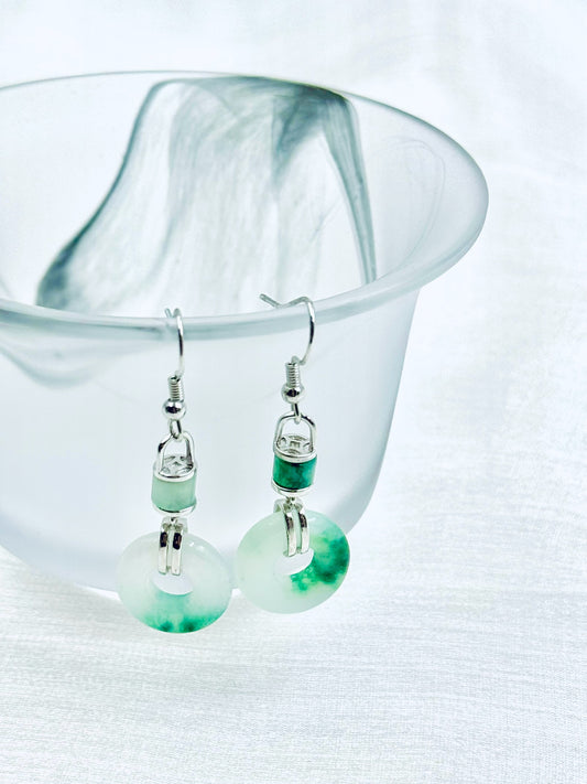 Jade Loop Serenity Earrings - ORIENTAL BOUTIQUE