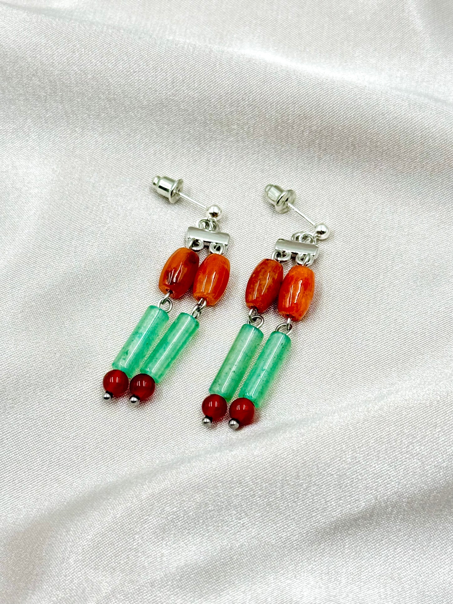Jade Harmony Duo Earrings - ORIENTAL BOUTIQUE