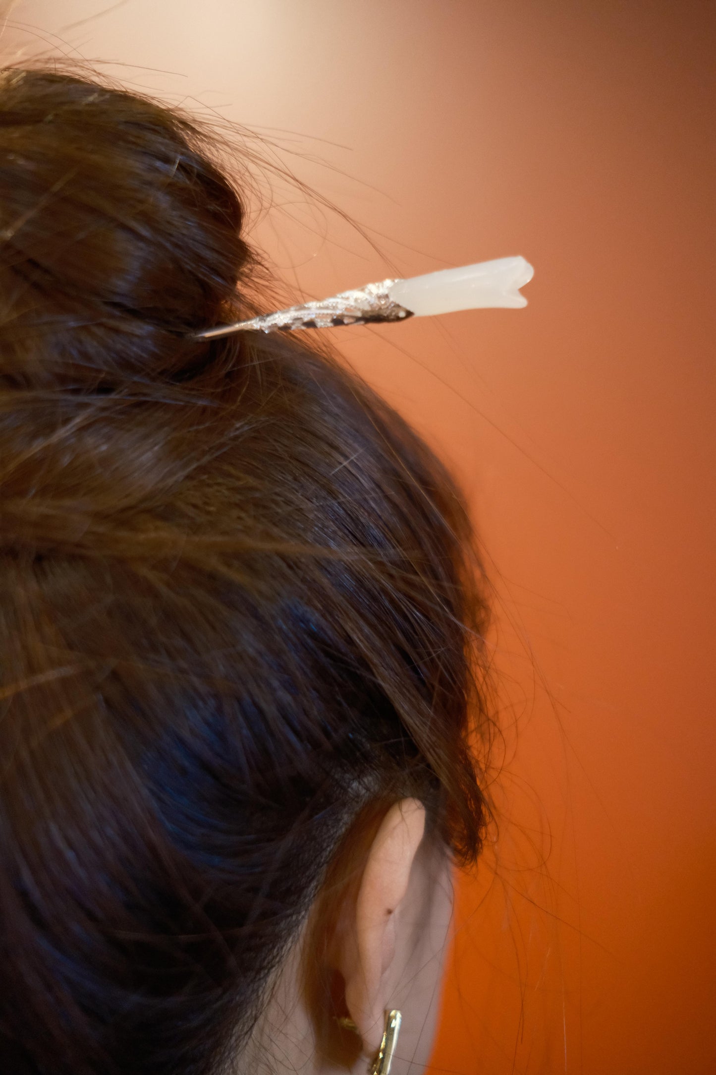 Silver Magnolia Hairpin
