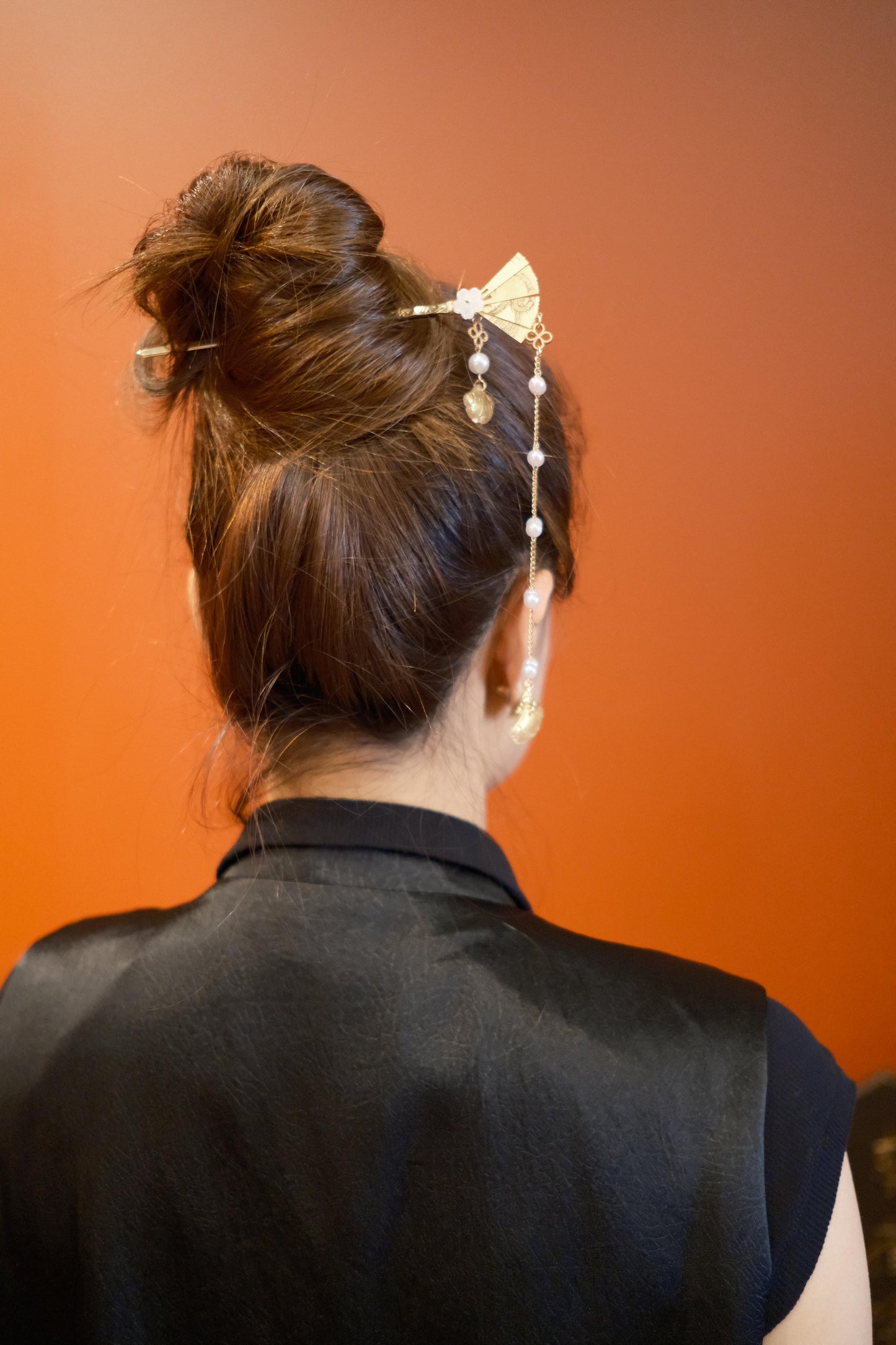 Golden Fan Ginkgo Hairpin