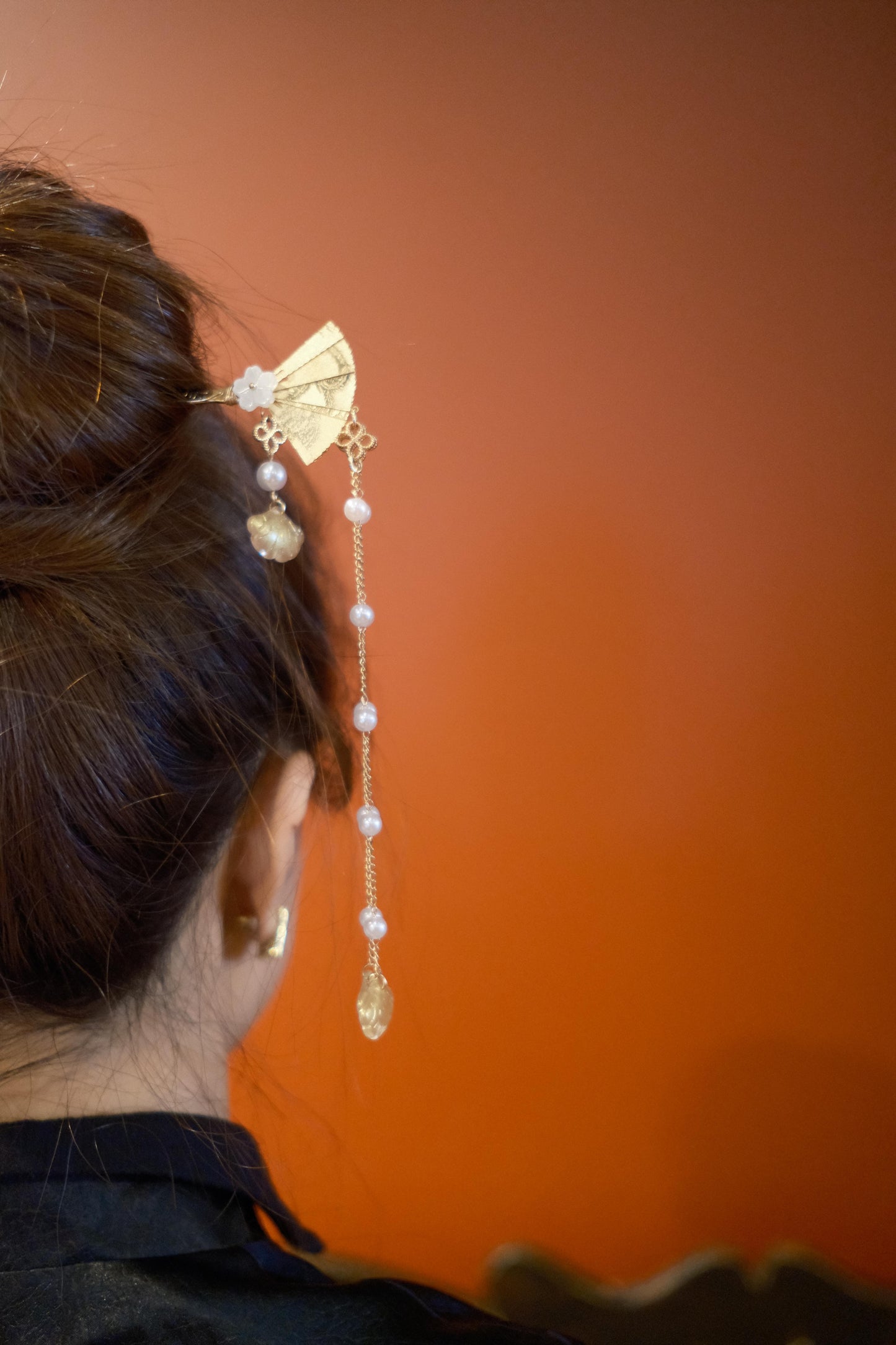 Golden Fan Ginkgo Hairpin