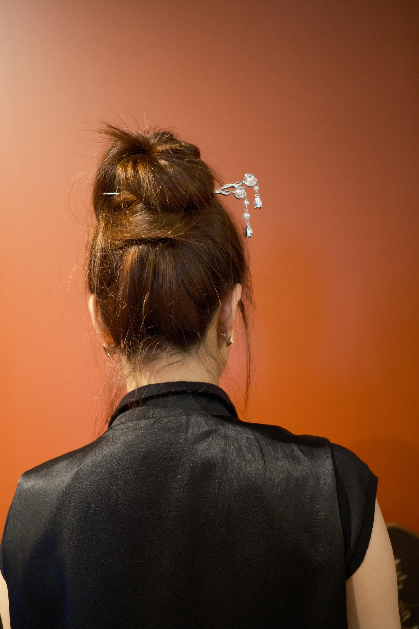 Silver Bell Pearl Hairpin