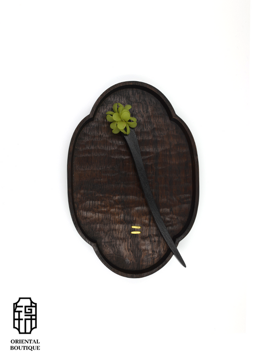 Green Bloom Ebony Hairpin - ORIENTAL BOUTIQUE
