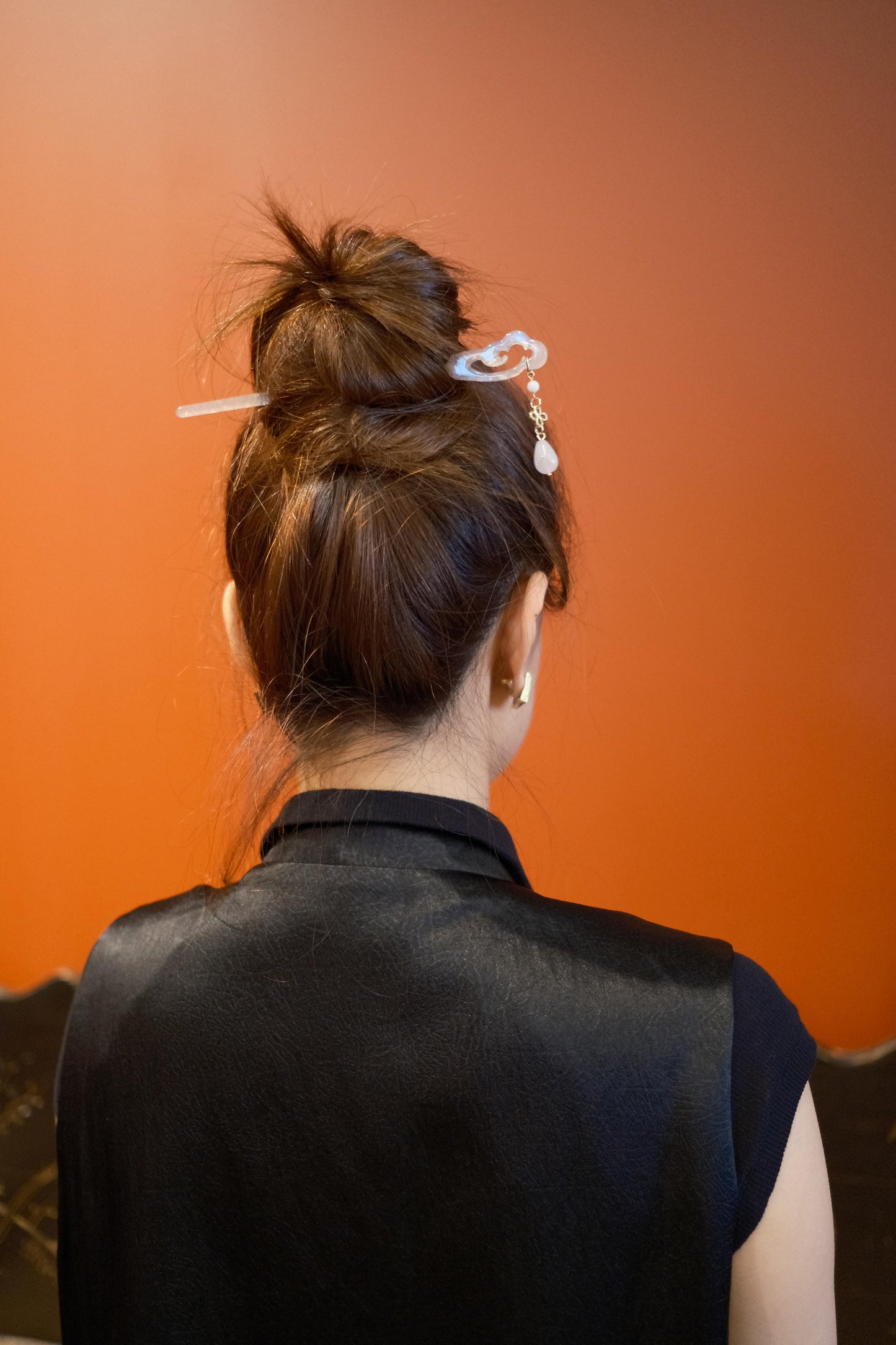 Cloud and Moon Iridescent Hairpin