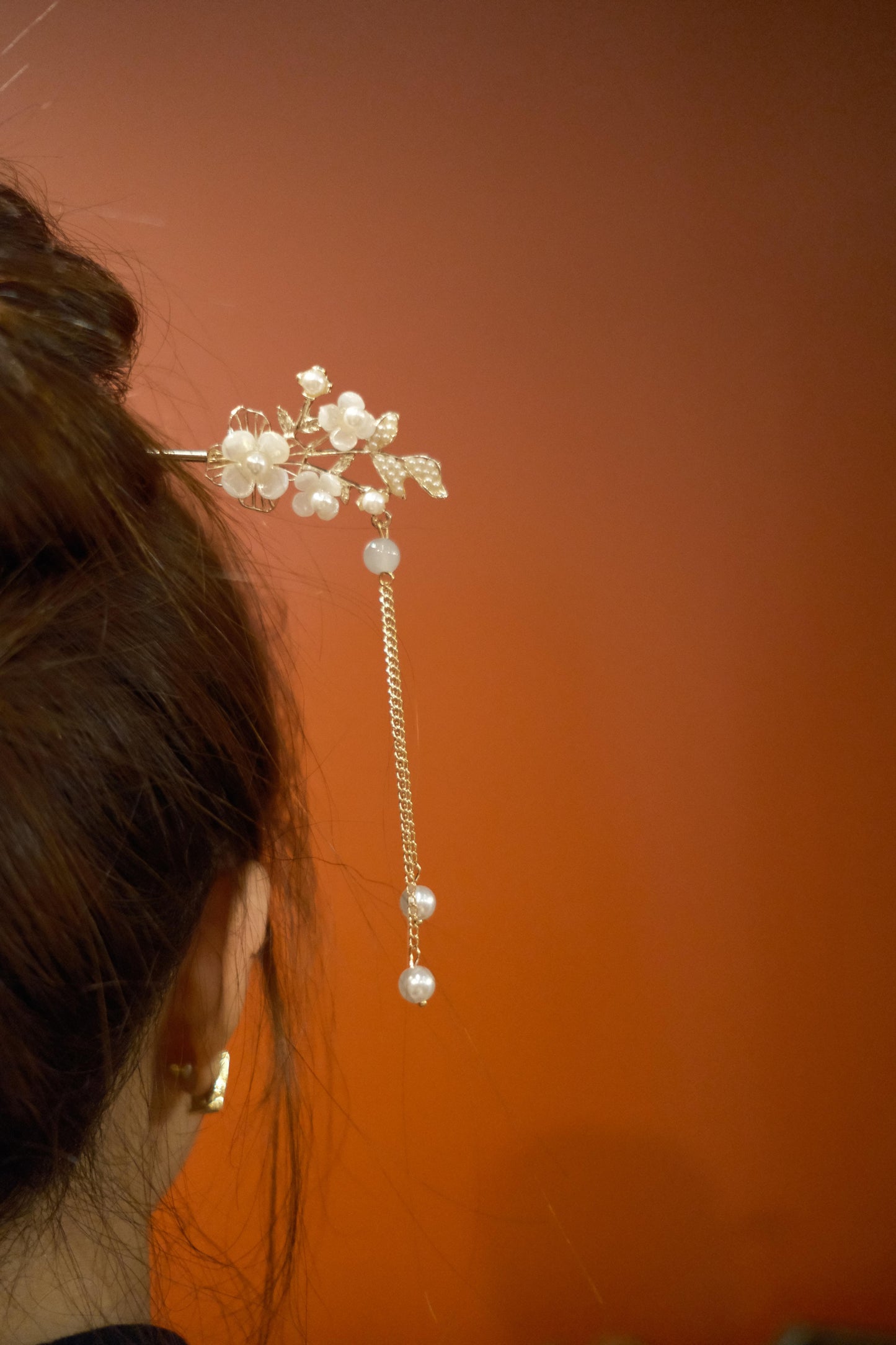 Golden Butterfly Blossom Hairpin