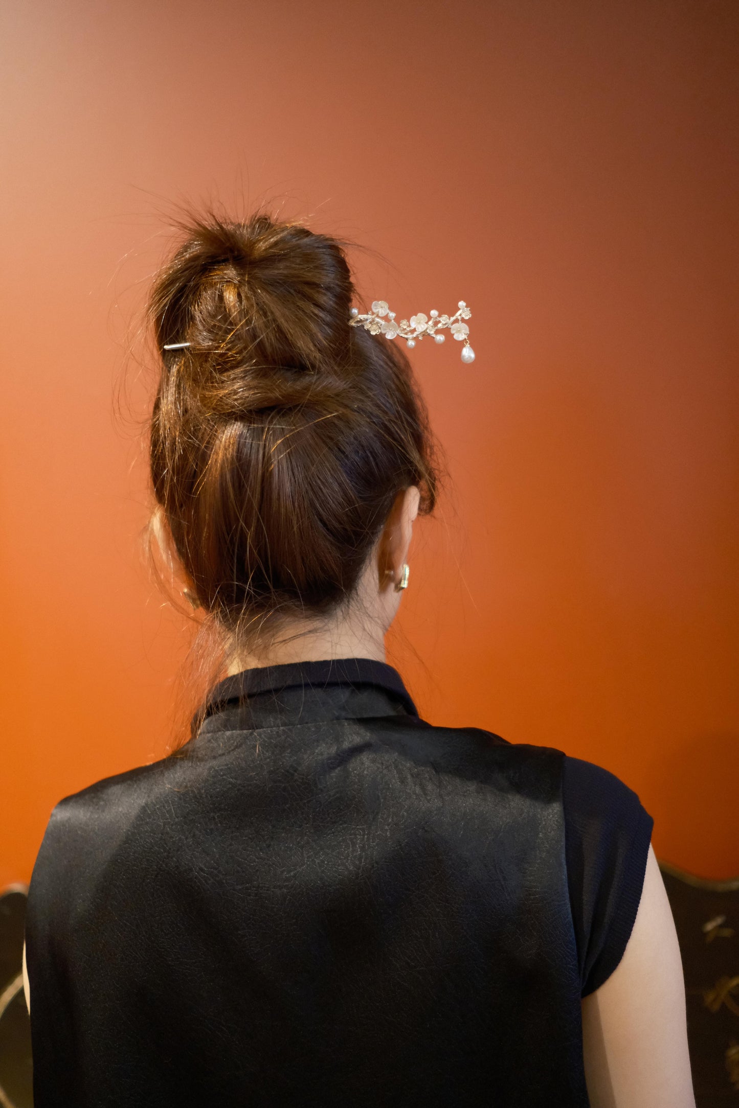 White Flower Pearl Tassel Hairpin
